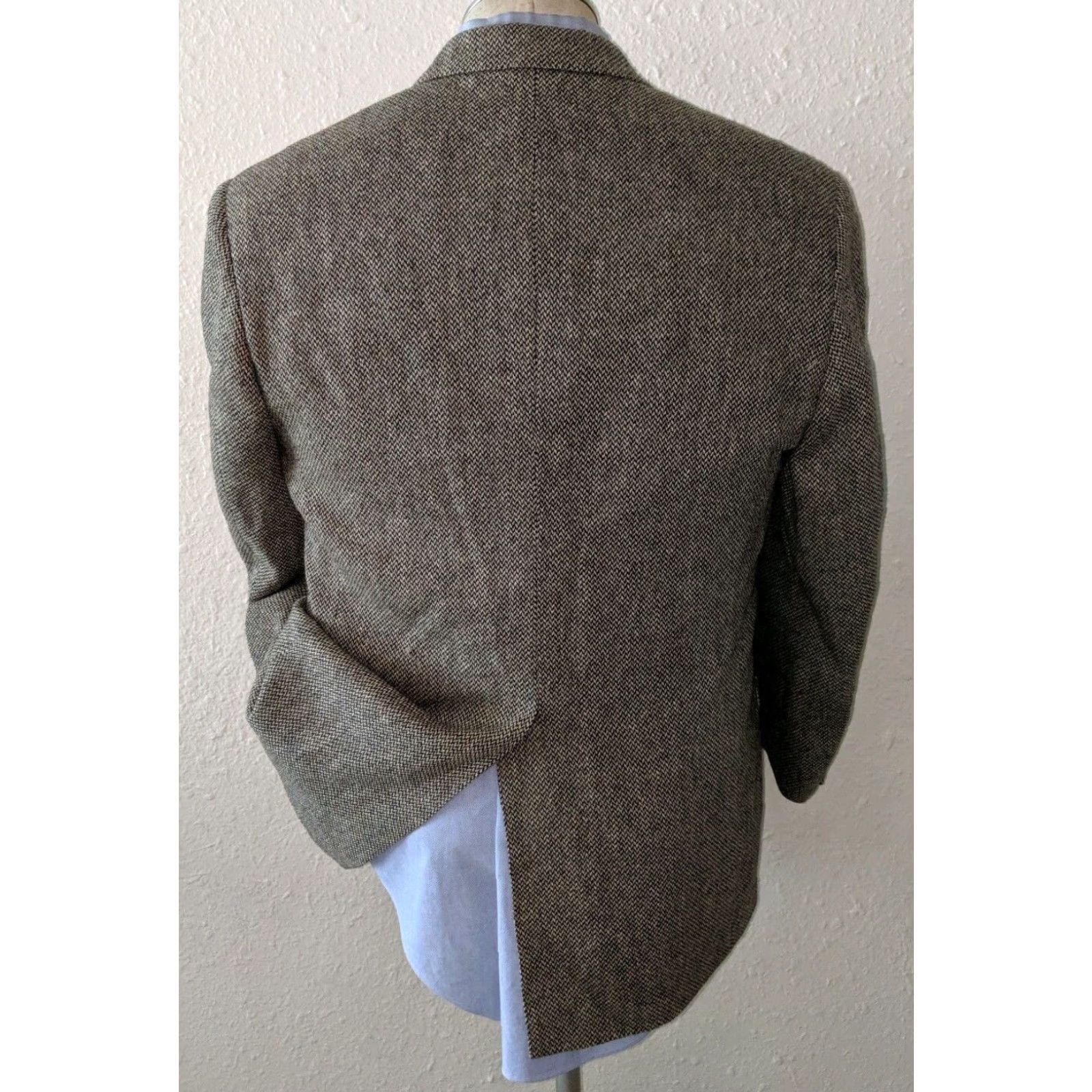 Vintage VINTAGE Today's Man Sport Coat Jacket 40R Wool Tweed Chevron Notch Lapel Three-Button Single-Breasted Brown Men's Blazer Coat Size 40R - 5 Thumbnail
