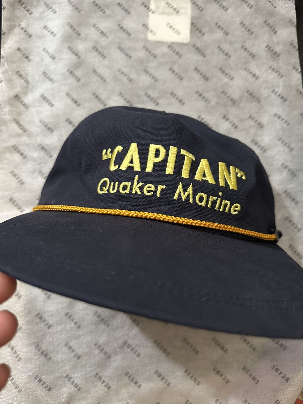 Beams Plus Beam Plus/Japan x Quaker Marine Supply 6 Panel Hat Navy Blue Size ONE SIZE - 1 Thumbnail