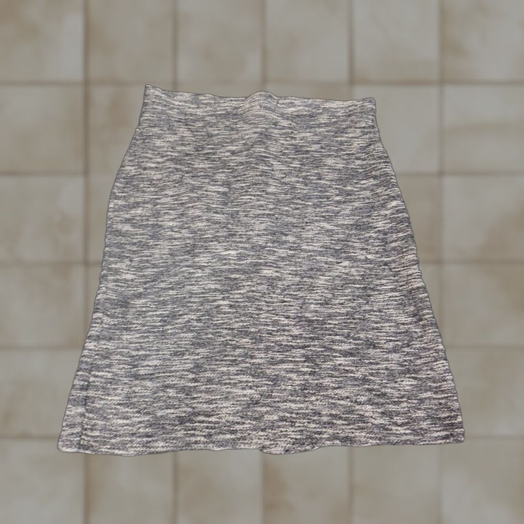 Vintage Daniel Rainn Womens Skirt XL Gray A-Line Zip Stretch Knee Length Knit Ruffle Casual Designer Flower Vintage No (adjusted) Size 40" / US 18 - 1 Thumbnail