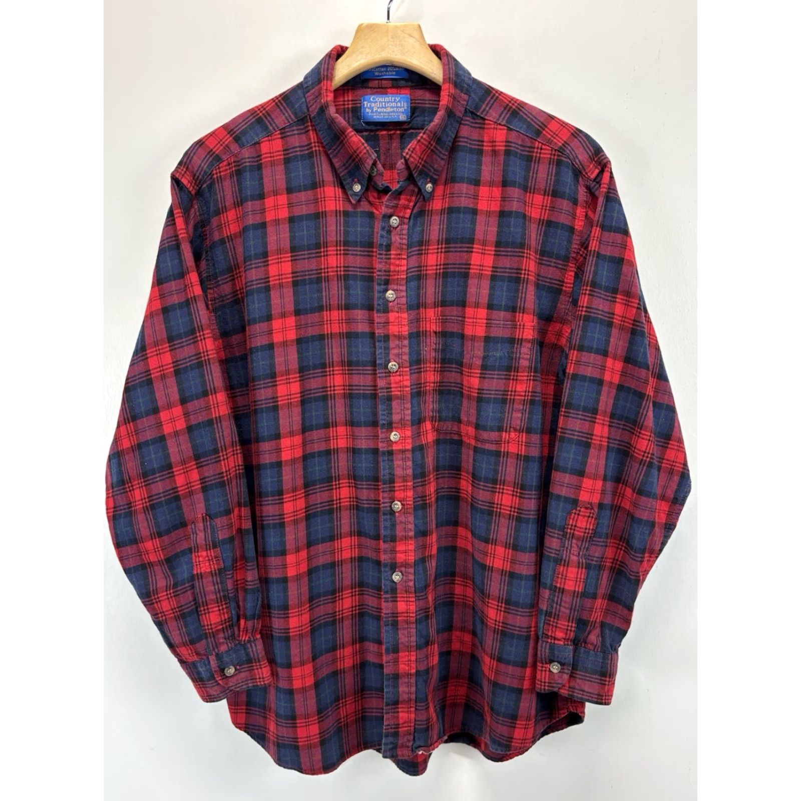 Pendleton VINTAGE Pendleton Wool Blend Flannel Shirt XL Red Tartan Mens Button-Up Long Sleeve Plaid Country Traditionals 90s USA Womens? Size US XL / EU 56 / 4 - 2 Thumbnail