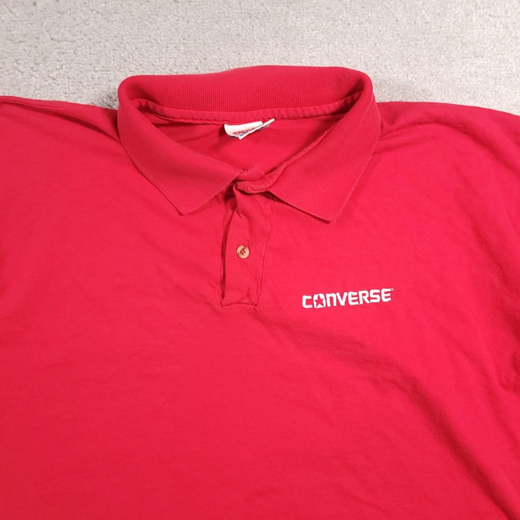 Converse VINTAGE Converse Polo Shirt Mens XL Red Embroidered USA Made Anvil Skate 90s Size US XL / EU 56 / 4 - 3 Thumbnail
