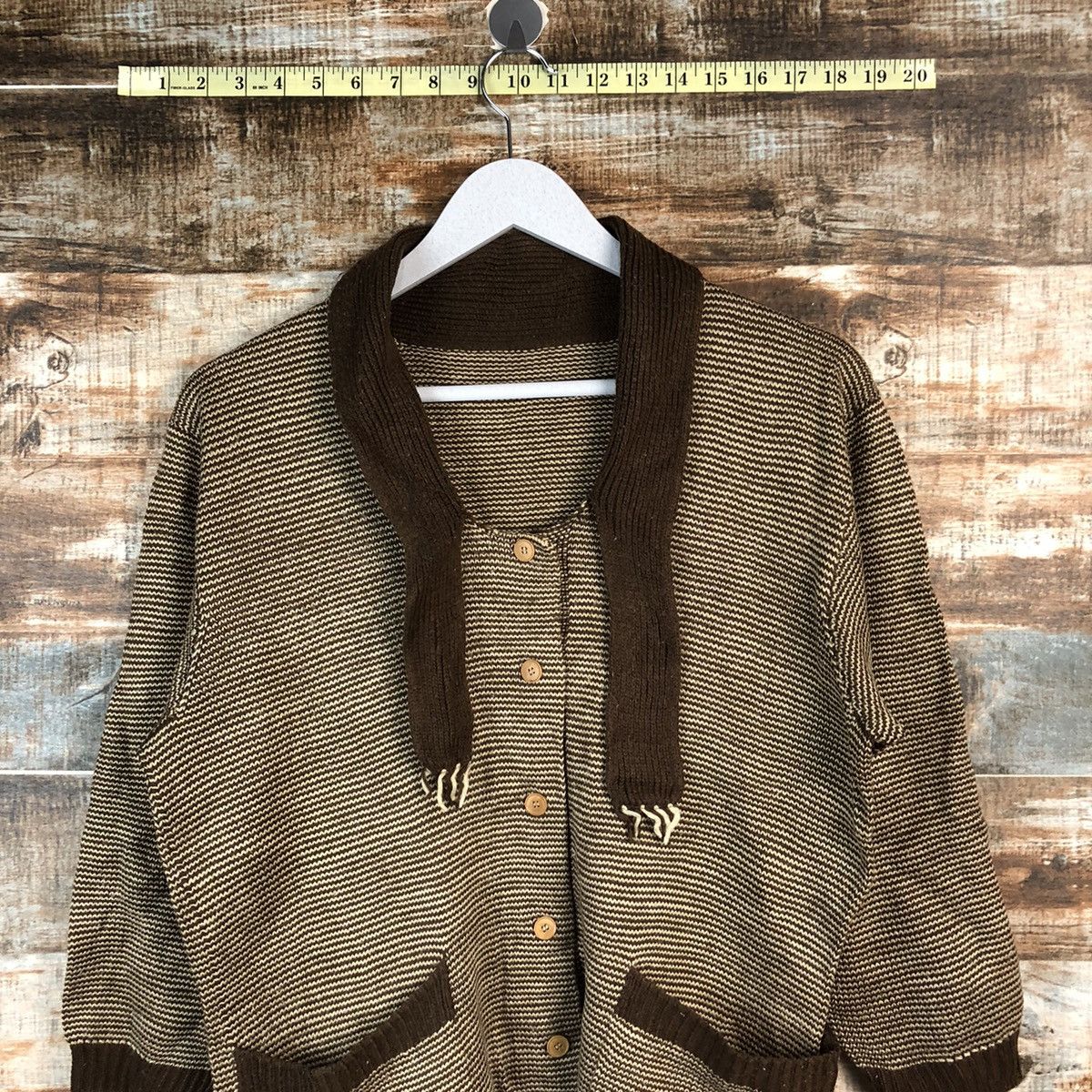 Homespun Knitwear × Japanese Brand Japanese Brand Brown Cardigan Knitwear #A2208 Size M / US 6-8 / IT 42-44 - 2 Thumbnail