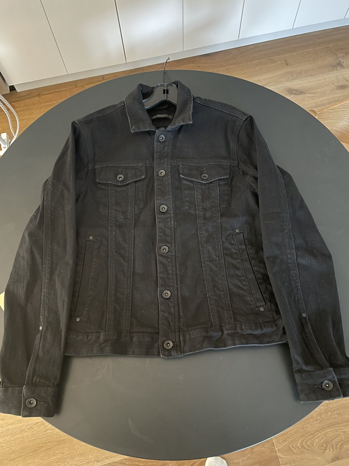 image of John Varvatos Denim Jacket in Black, Men's (Size Small)