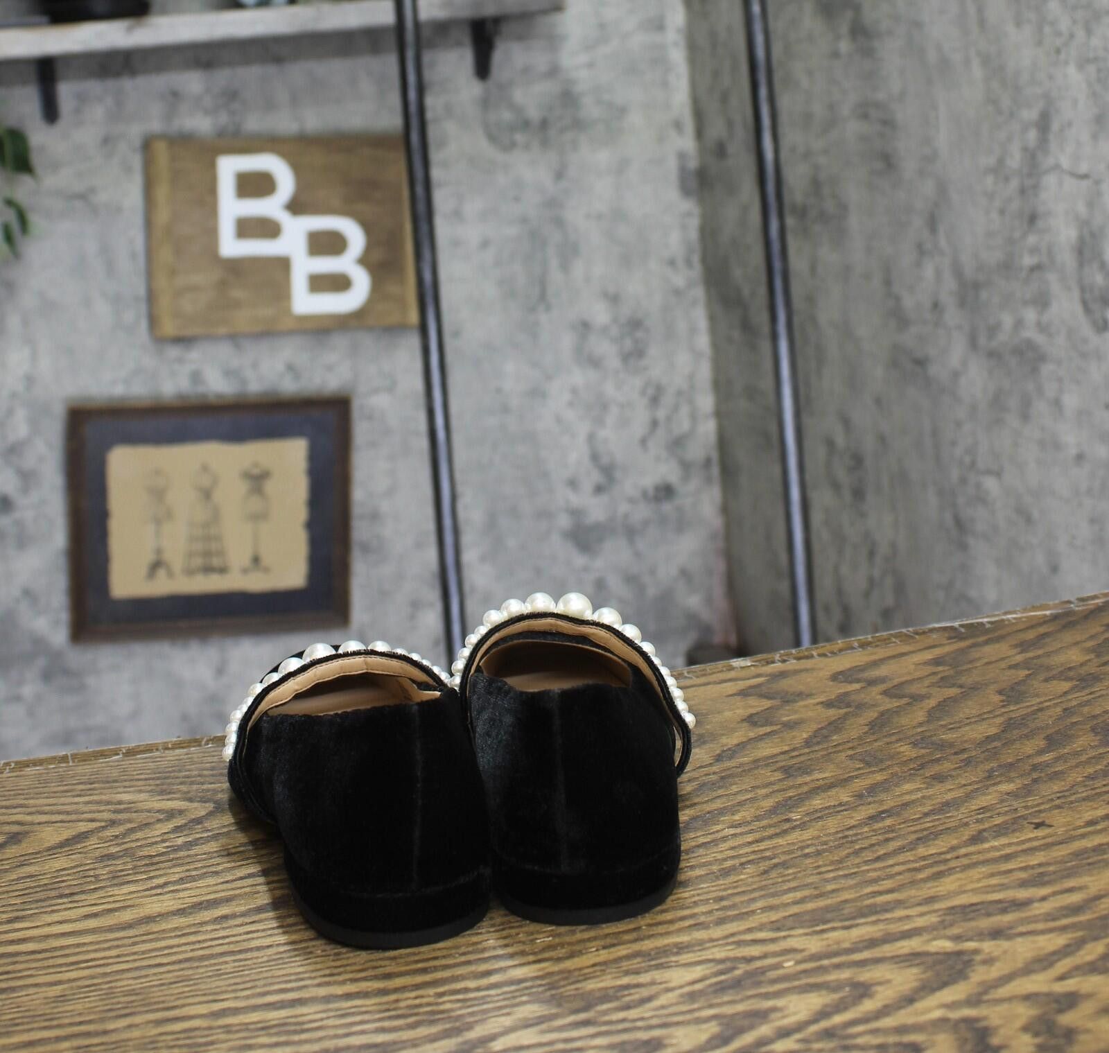Other Nwt On 34th Mary-jane Flats 10019682600 Black Velvet 5.5m Size US 5.5 / IT 35.5 - 4 Thumbnail