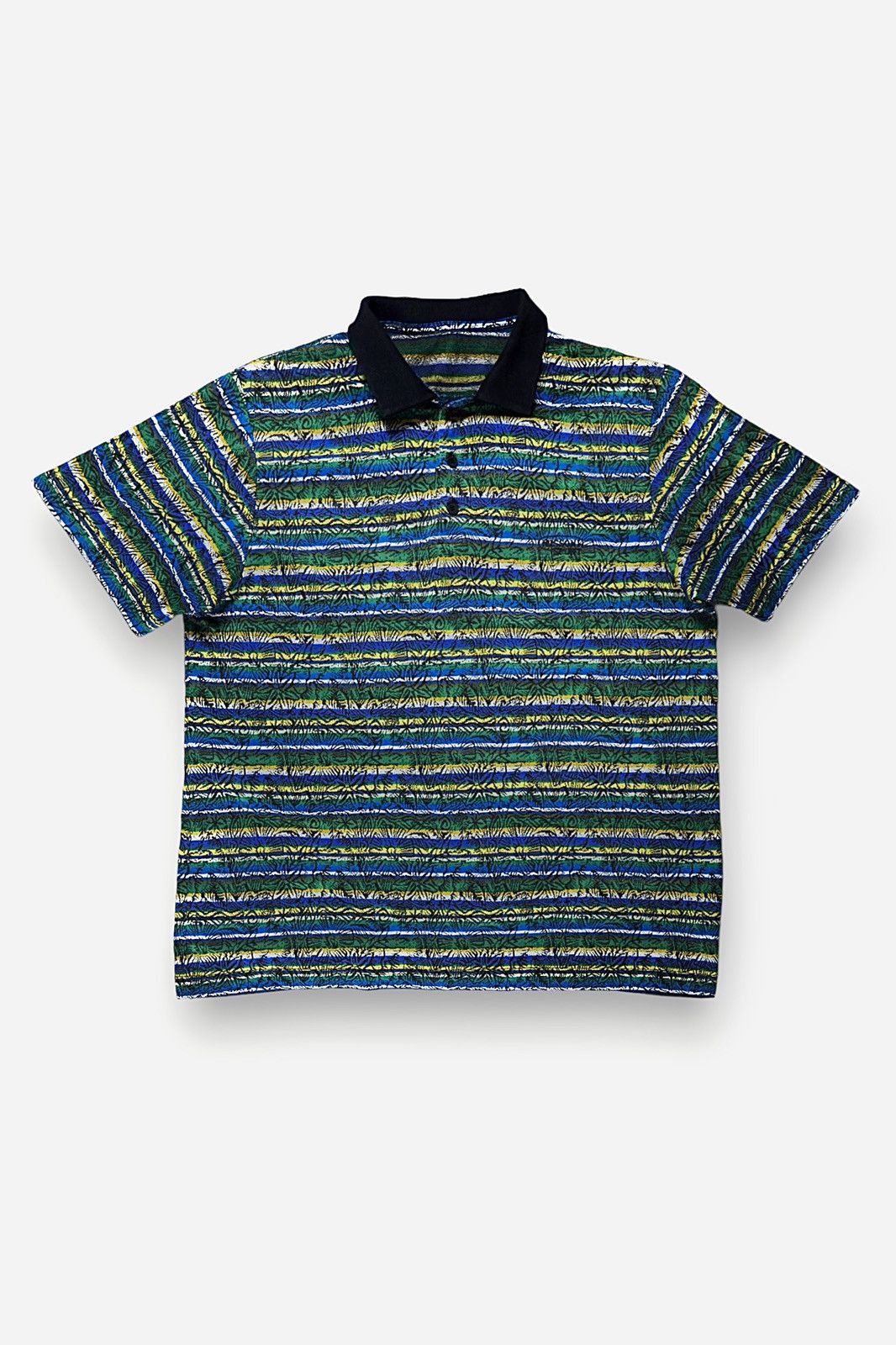 Missoni 90s Missoni Sport Knit Floral Striped Polo Shirt Size US L / EU 52-54 / 3 - 7 Thumbnail