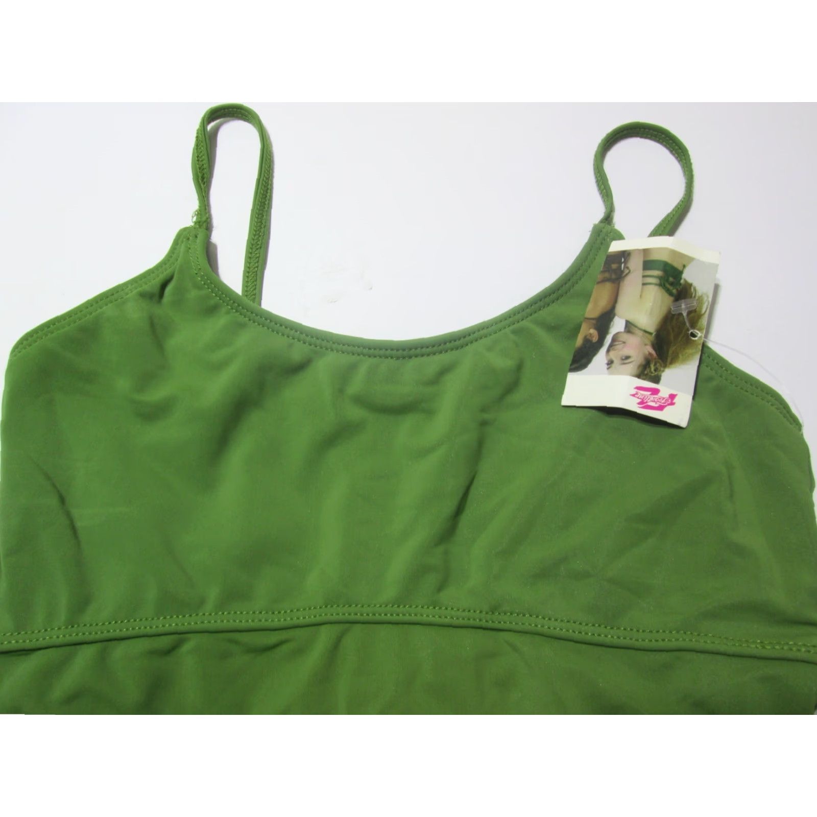 Vintage Frontling Tankini S Womens Green Wireless Unlined Open Back Beachwear NWT Size ONE SIZE - 3 Thumbnail