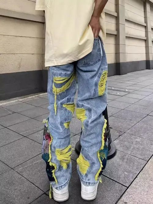 Japanese Brand Miyuki x Reiya #25 Embroidery Heavy Industry Jeans Size US 33 - 7 Thumbnail