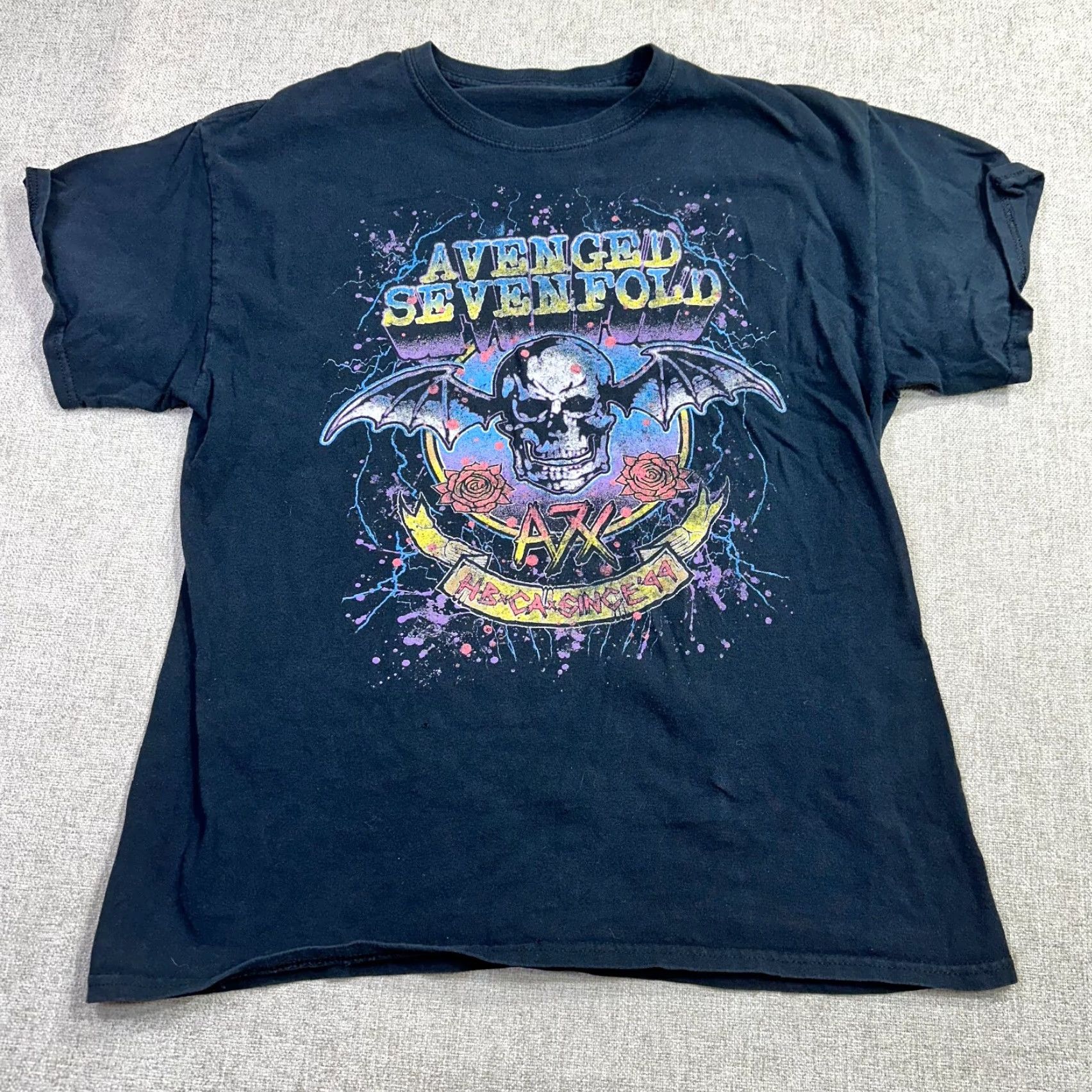 Vintage Avenged Sevenfold Heavy Metal Tour Tee Shirt Mens Large AOP Graphic Print Band Concert Tour Size US L / EU 52-54 / 3 - 2 Thumbnail