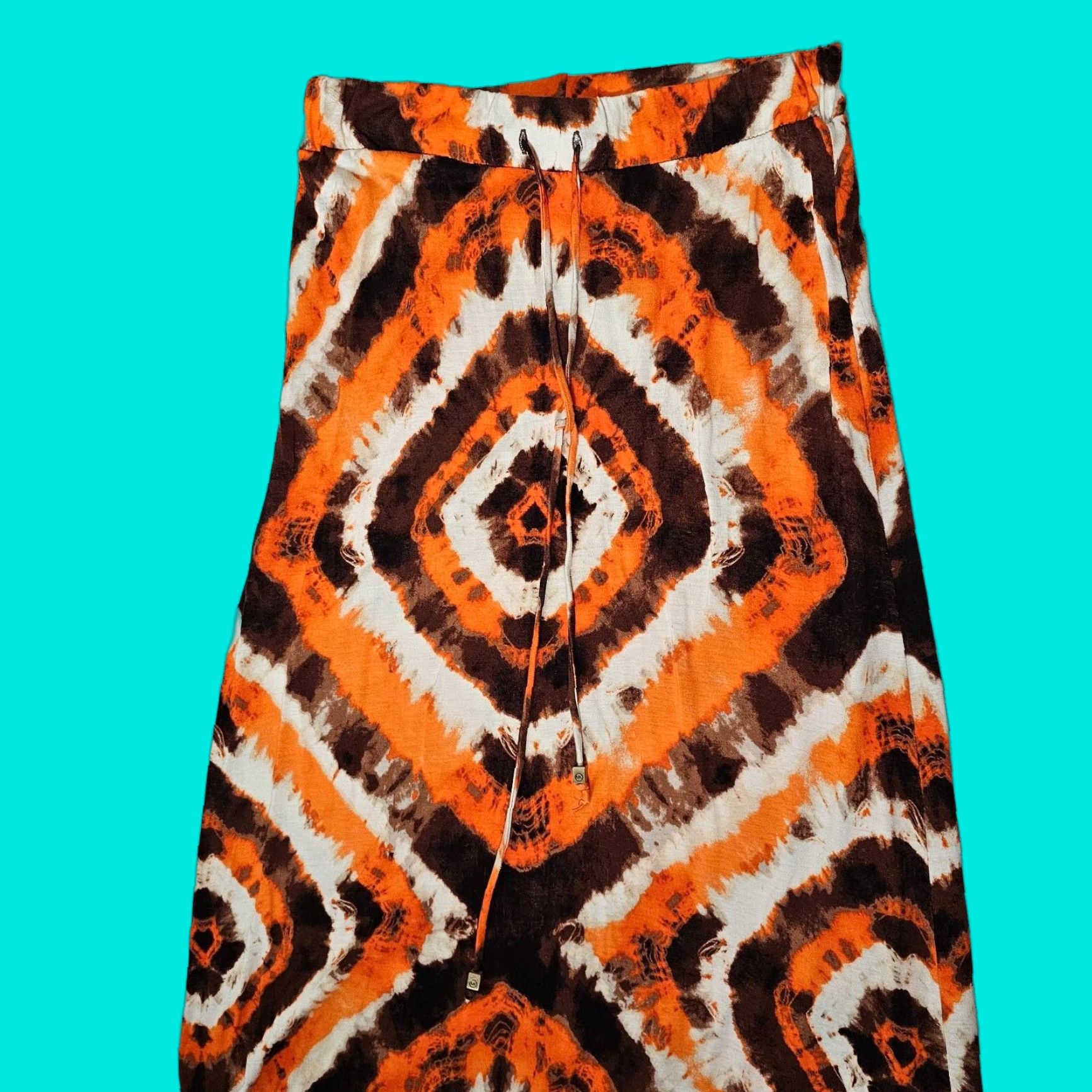 Michael Kors Michael Kors Womens Orange High Low Maxi Skirt Stretch Waist Size Medium Geo Size 32" / US 10 / IT 46 - 1 Thumbnail