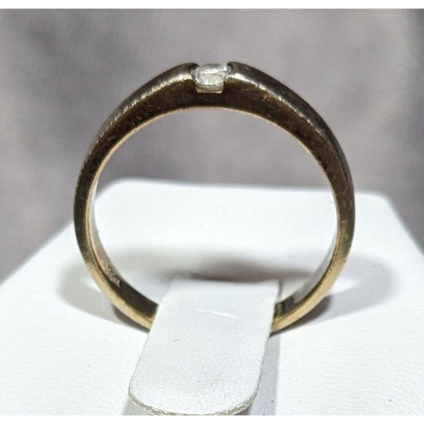 Other Minimalist Gold Tone Over Sterling Silver Single Cubic Zirco Size ONE SIZE - 9 Thumbnail