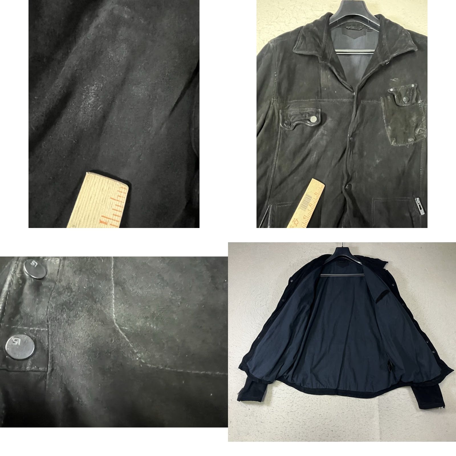 Vintage Rogue Mens Black Suede Leather Long Sleeve Shacket Button Up Jacket 2XL Size US XXL / EU 58 / 5 - 9 Thumbnail