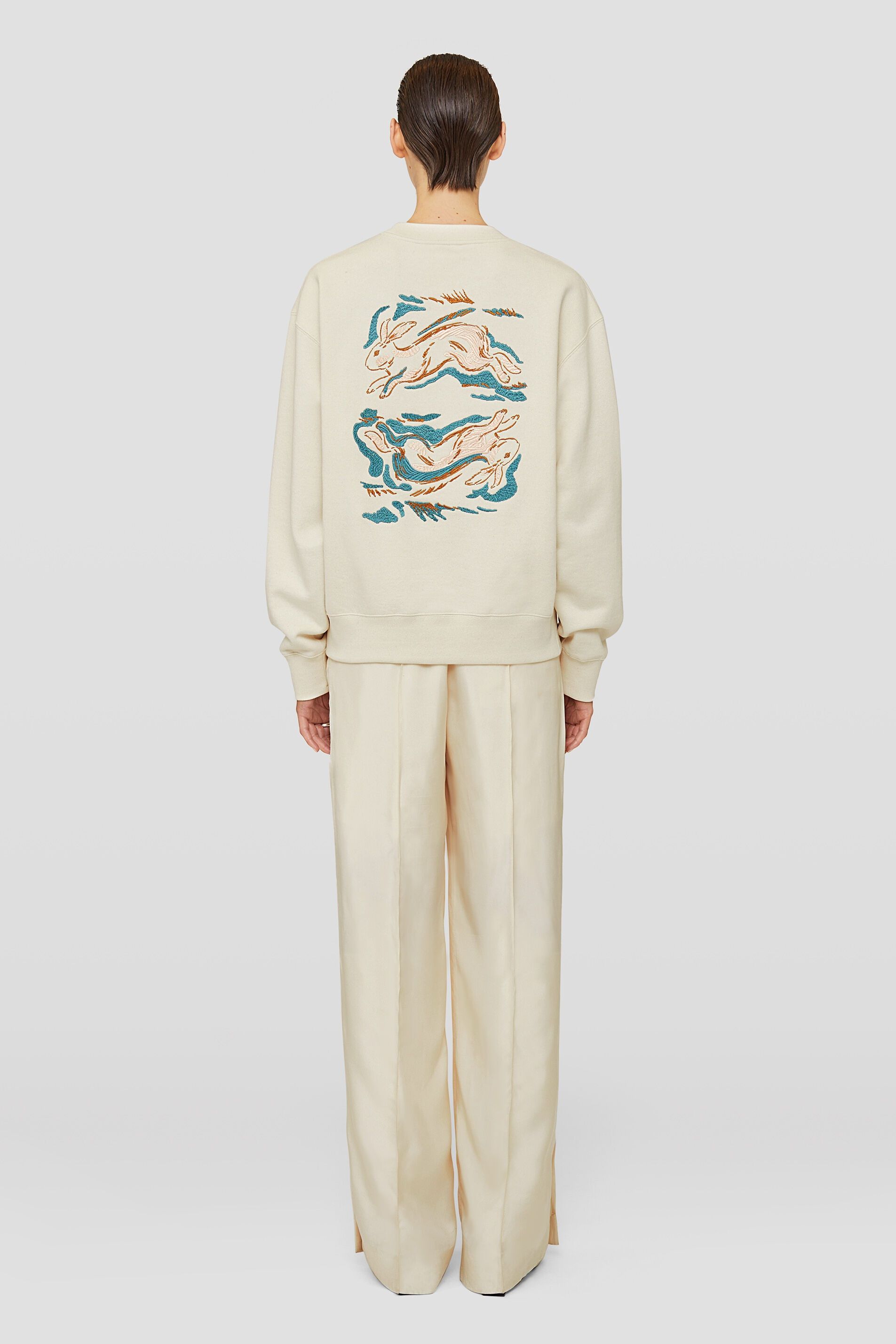 Jil Sander o1y1025 Crewneck Sweatshirt in Cream Size L / US 10 / IT 46 - 5 Thumbnail