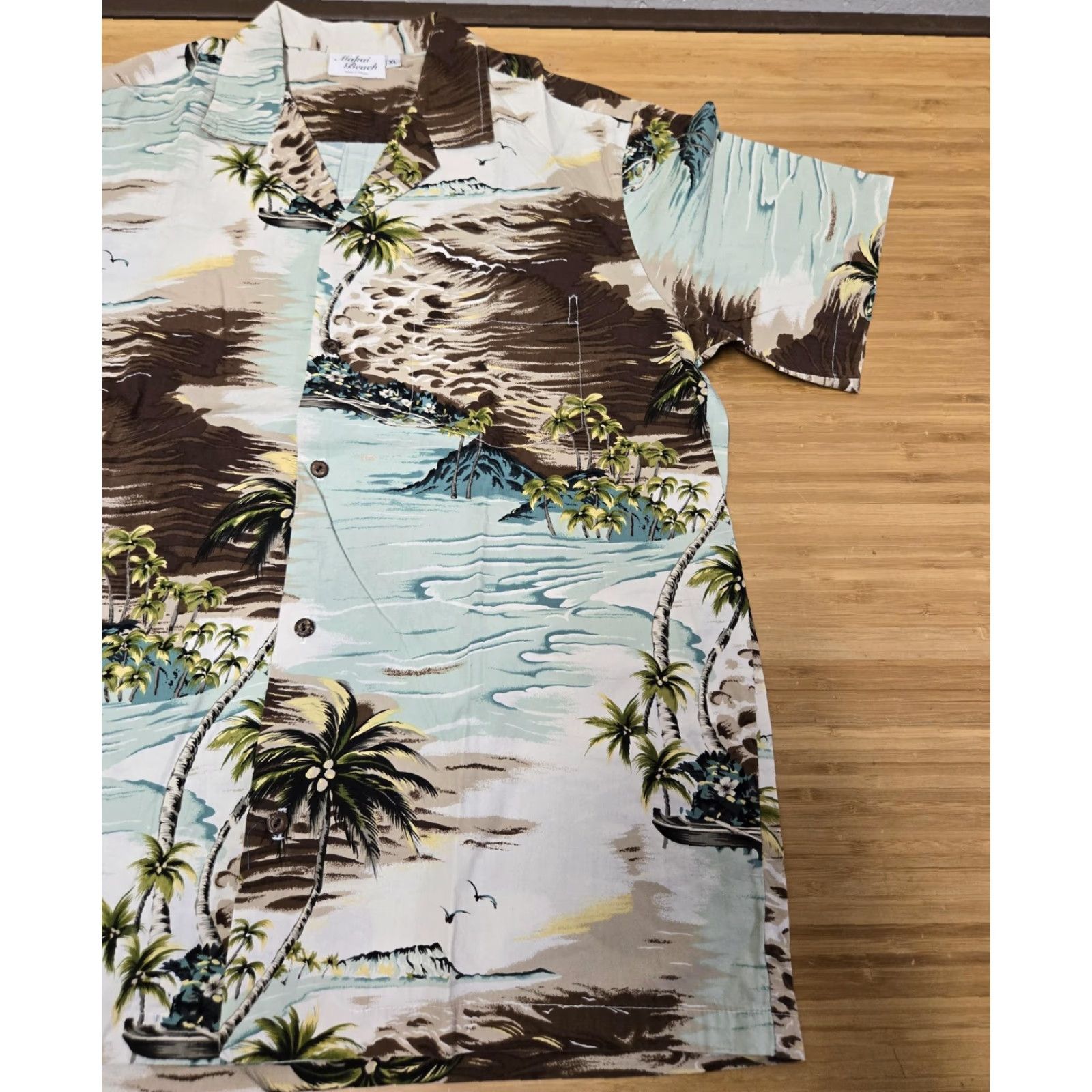 Vintage VINTAGE Makai Beach Shirt Mens XL Blue Brown Hawaiian Camp Button Up Made in Hawaii Size US XL / EU 56 / 4 - 2 Thumbnail