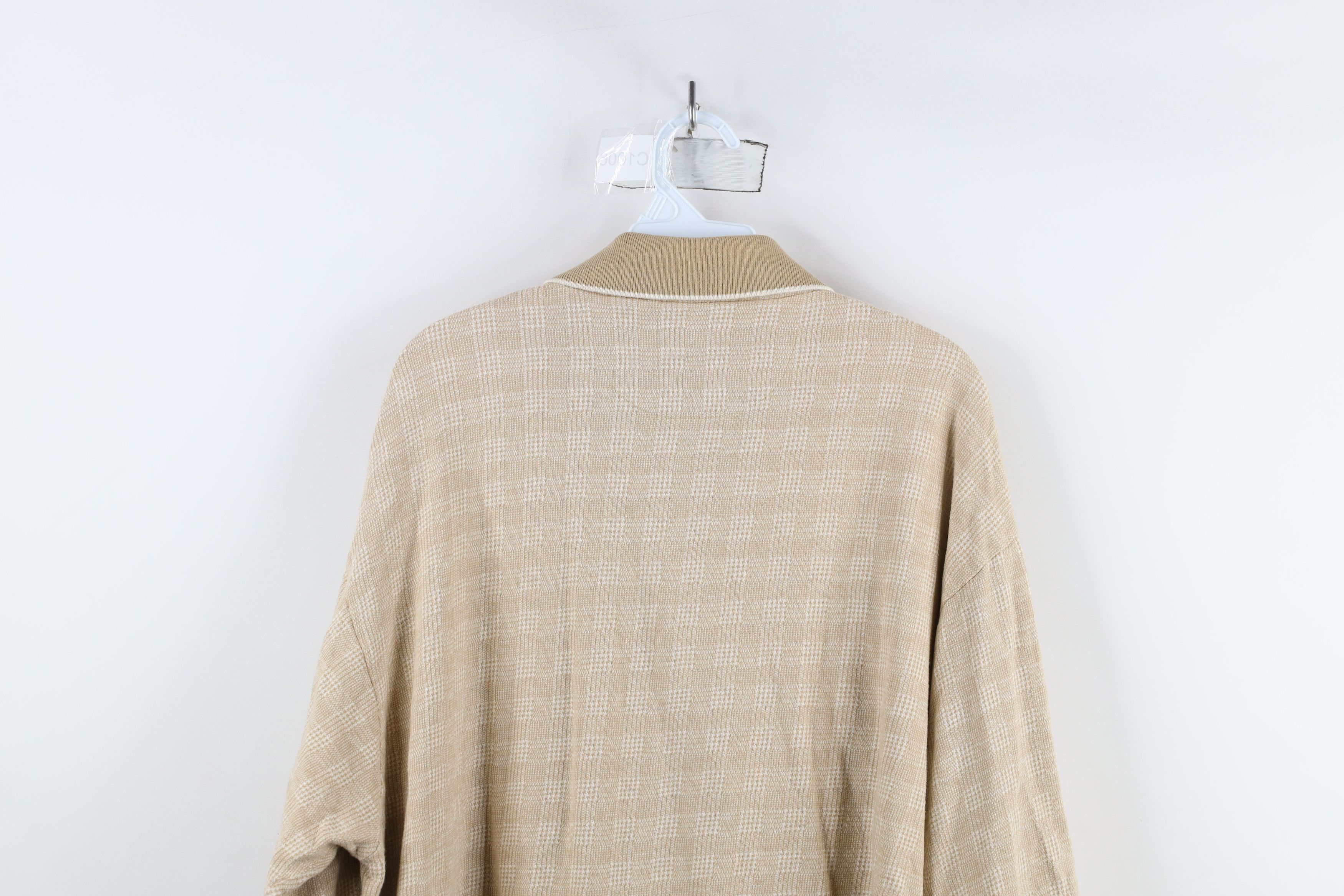 Vintage Vintage 90s Streetwear Houndstooth Golf Polo Shirt Beige Size US XL / EU 56 / 4 - 12 Thumbnail