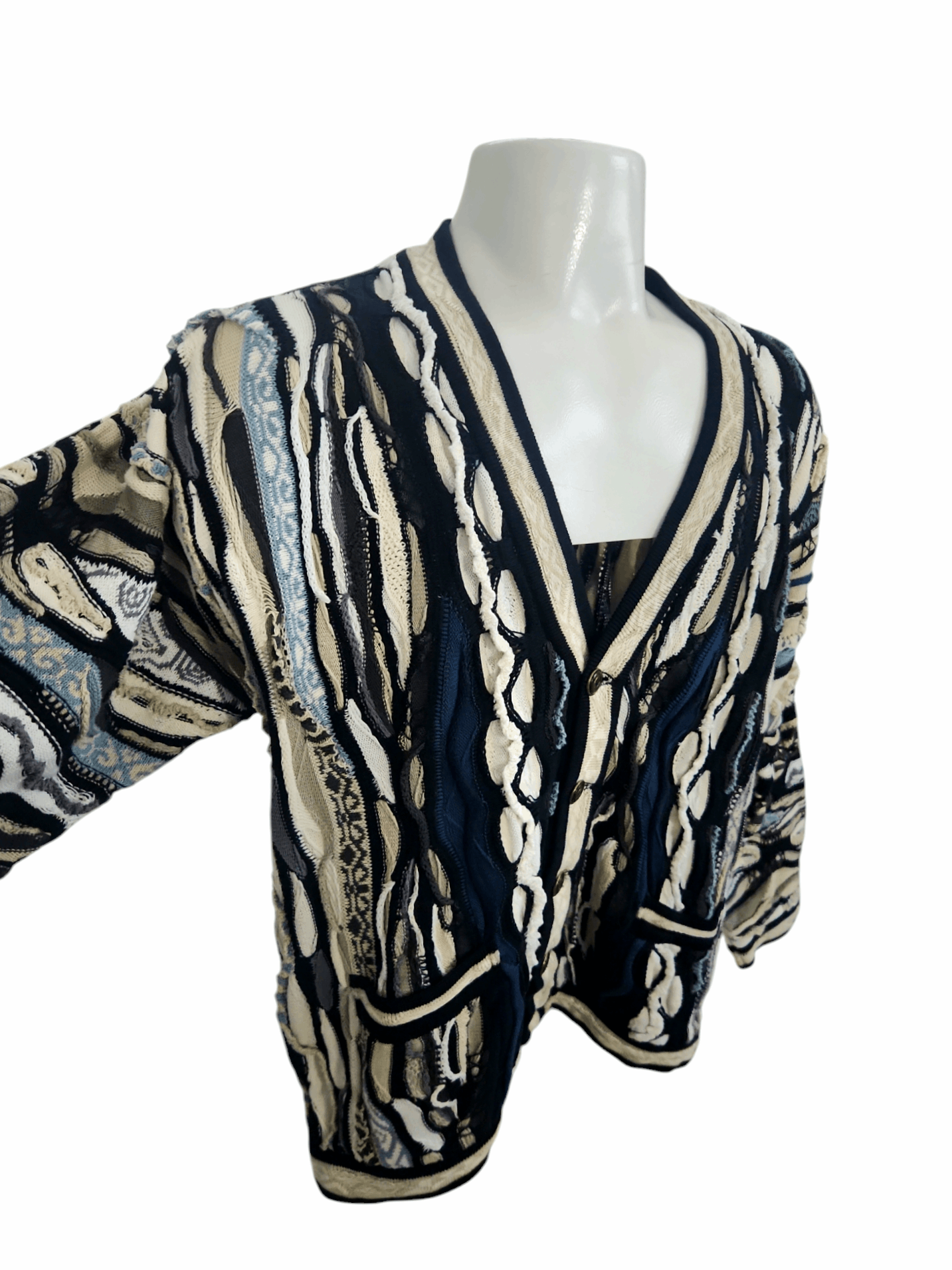 Coogi × Vintage Coogi Australia Cardigan Sweater Rare Vintage 3D dimensional Size US M / EU 48-50 / 2 - 3 Thumbnail