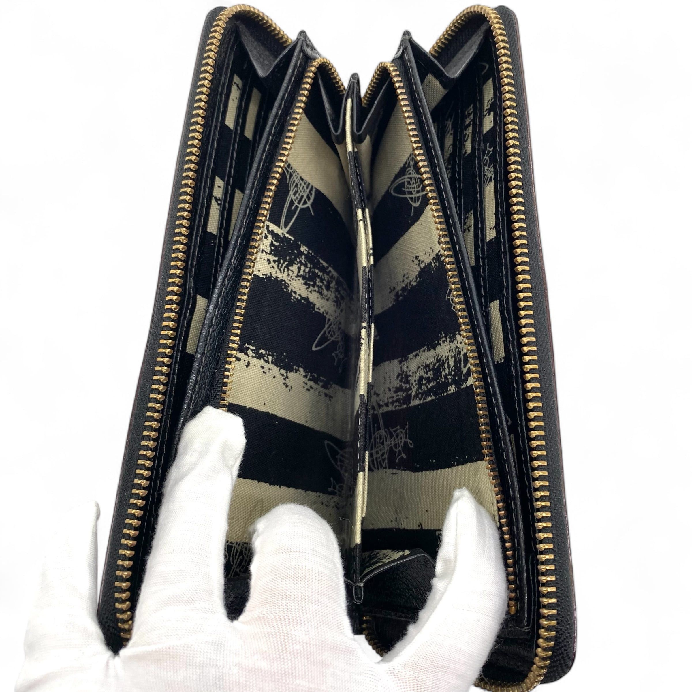 Vivienne Westwood Vivienne westwood ORB Leather Long Wallet Black Size ONE SIZE - 4 Thumbnail