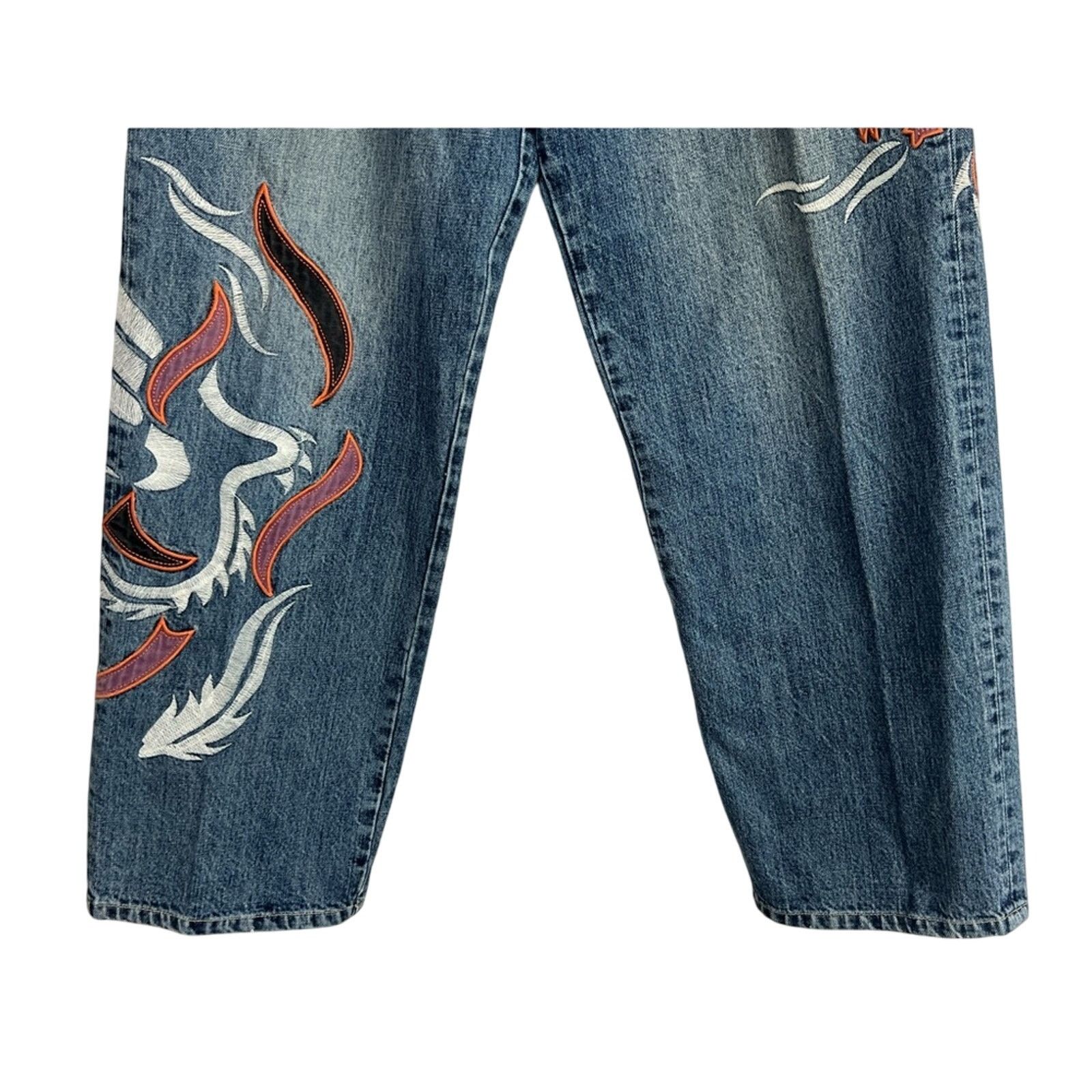 Request Jeans Vintage Request Jeans Men 28x31 Embroidered Y2K Skater RARE Size US 28 / EU 44 - 3 Thumbnail