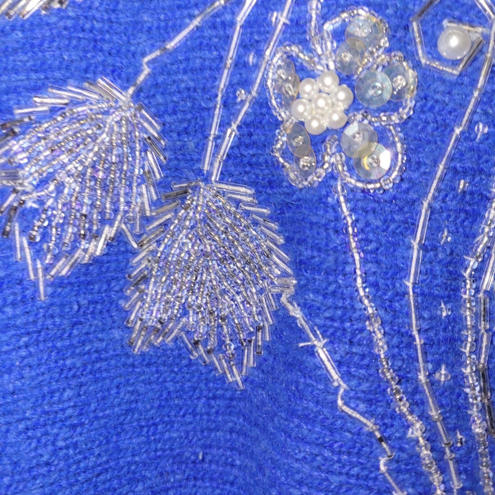 & Other Stories Cedars Beaded Sweater Small Blue Silk Lambswool Angora Blend Size S / US 4 / IT 40 - 10 Thumbnail