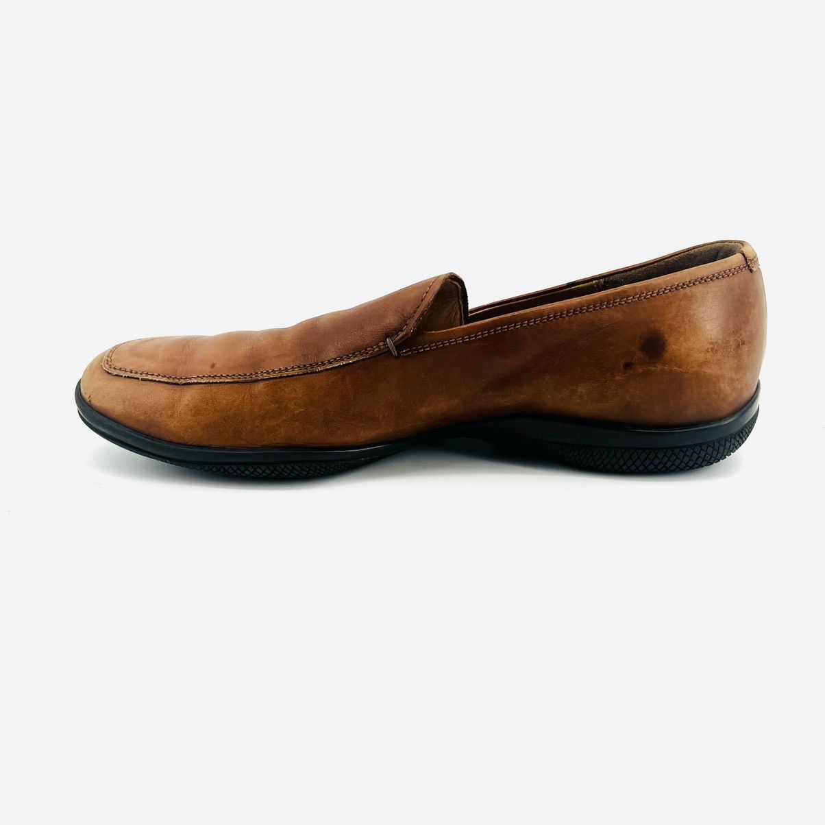 Prada Prada Men’s Brown Leather Loafers Shoes 7.5 Y2K Rubber Sole Size US 7.5 / EU 40-41 - 7 Thumbnail