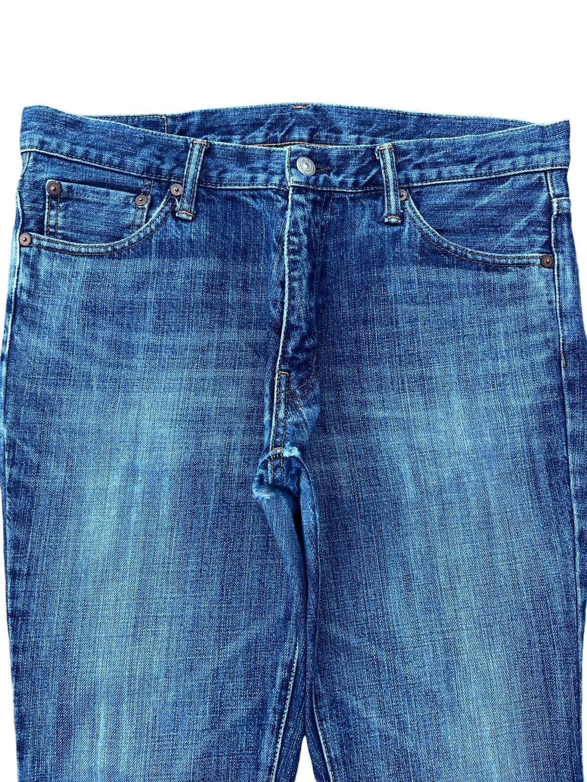 Burgus Plus × Japanese Brand × Le Grande Bleu (L.G.B.) Vintage Japanese Brand Burgus Plus Blue Washed Flare Jeans Size US 33 - 3 Thumbnail