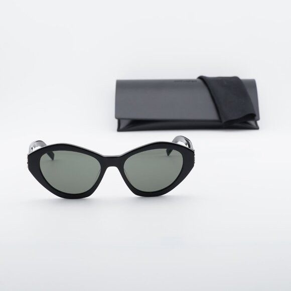 Saint Laurent Paris Saint Laurent SLM60 006 Sunglasses Black Cat Eye Frame, Grey Size ONE SIZE - 10 Thumbnail