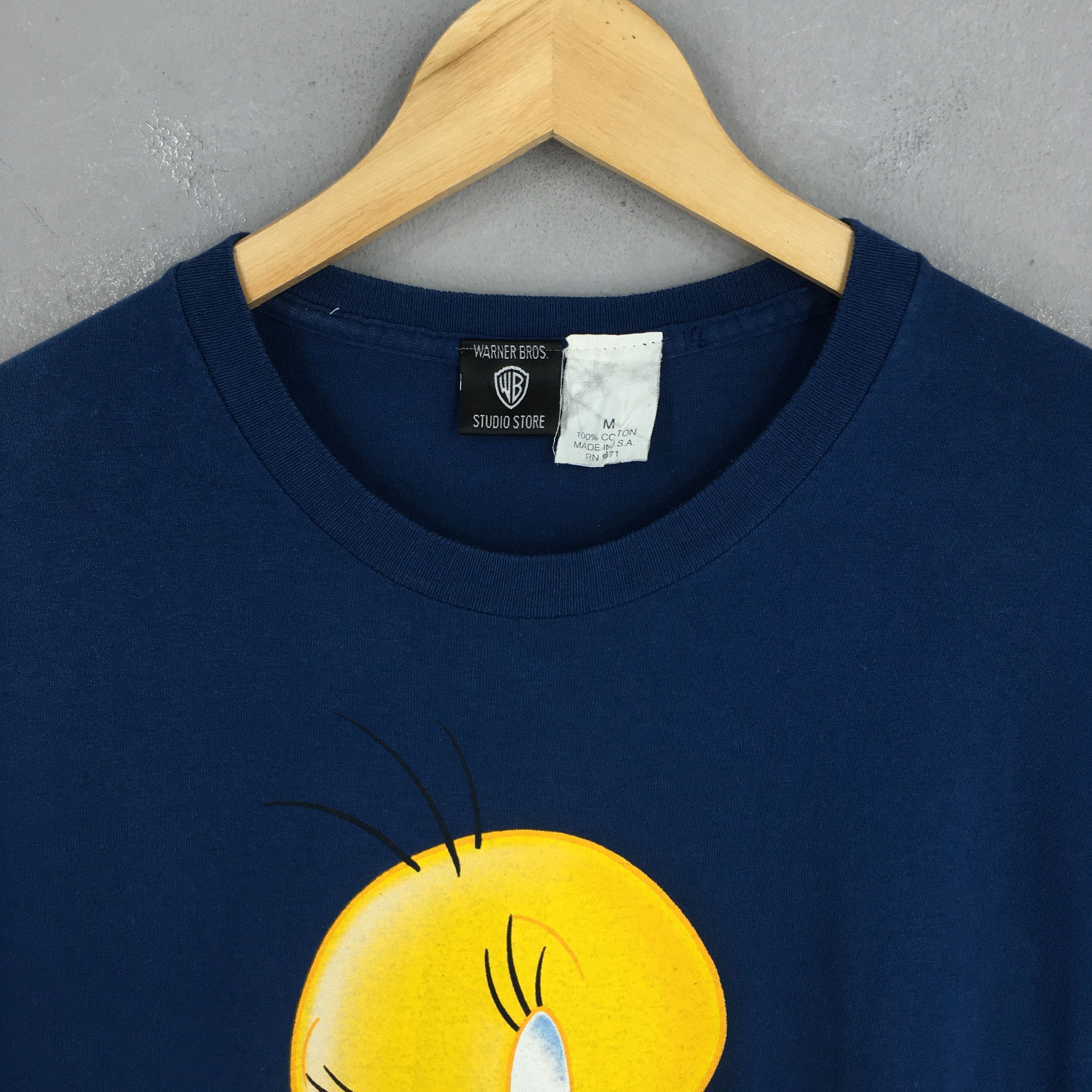 Designer × Vintage × Warner Bros Vintage Looney Tunes Tweety Blue T shirt Medium Size US M / EU 48-50 / 2 - 2 Thumbnail