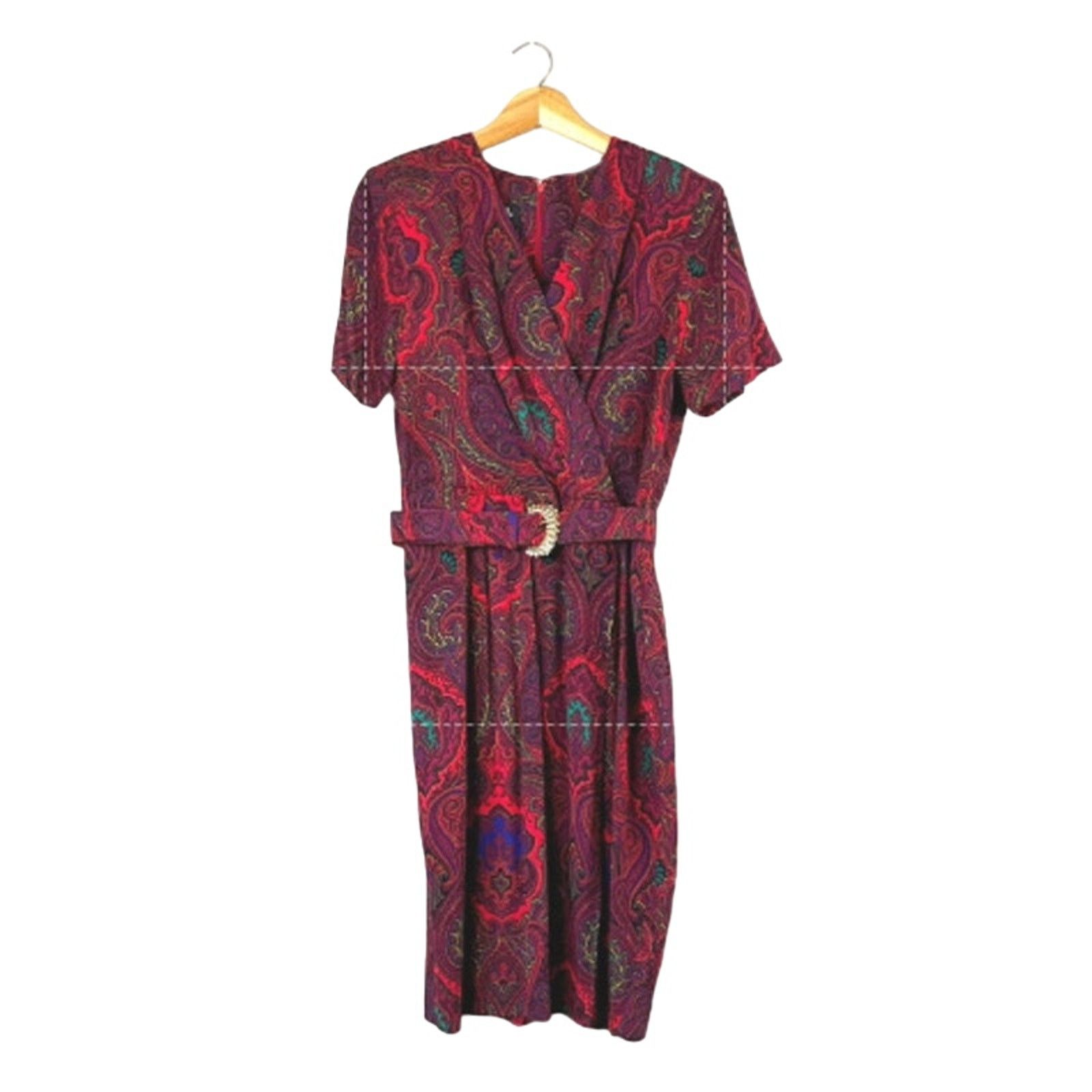 Melissa Women's Vintage Red Paisley Melissa Wrap Dress 8 Size M / US 6-8 / IT 42-44 - 1 Thumbnail