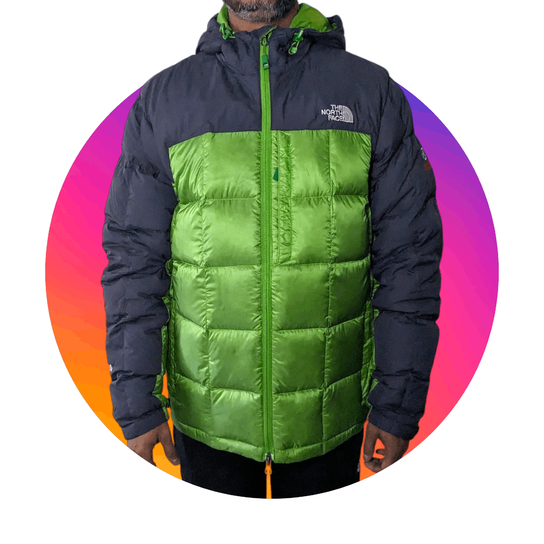 image of The North Face Puffer Jacket | Mens 800 Lahoste Parka in Green/Lime (Size XL)