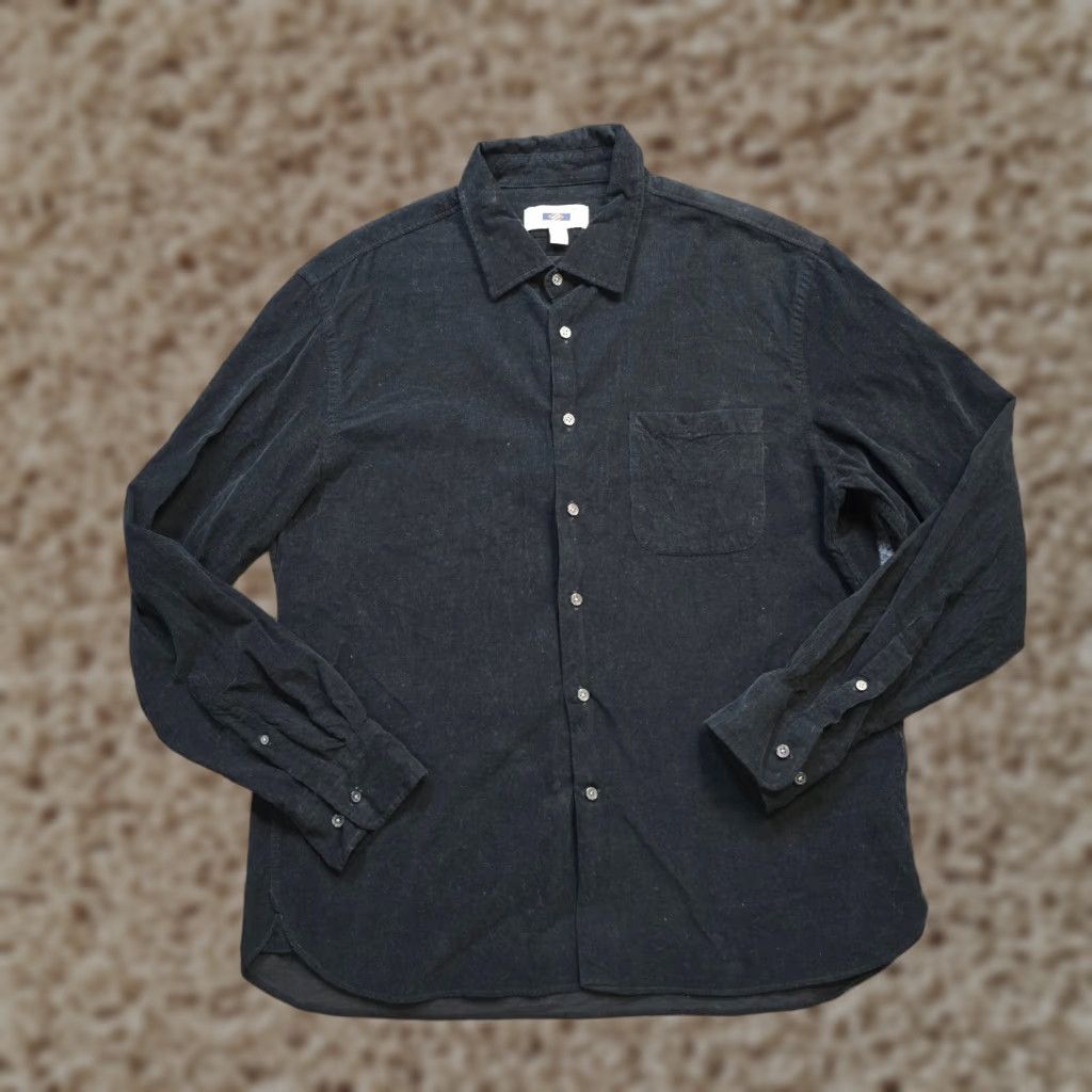 Joseph Abboud Joseph Abboud Shirt Mens XL Black Corduroy Button Long Sleeve Casual Career Size US XL / EU 56 / 4 - 1 Thumbnail