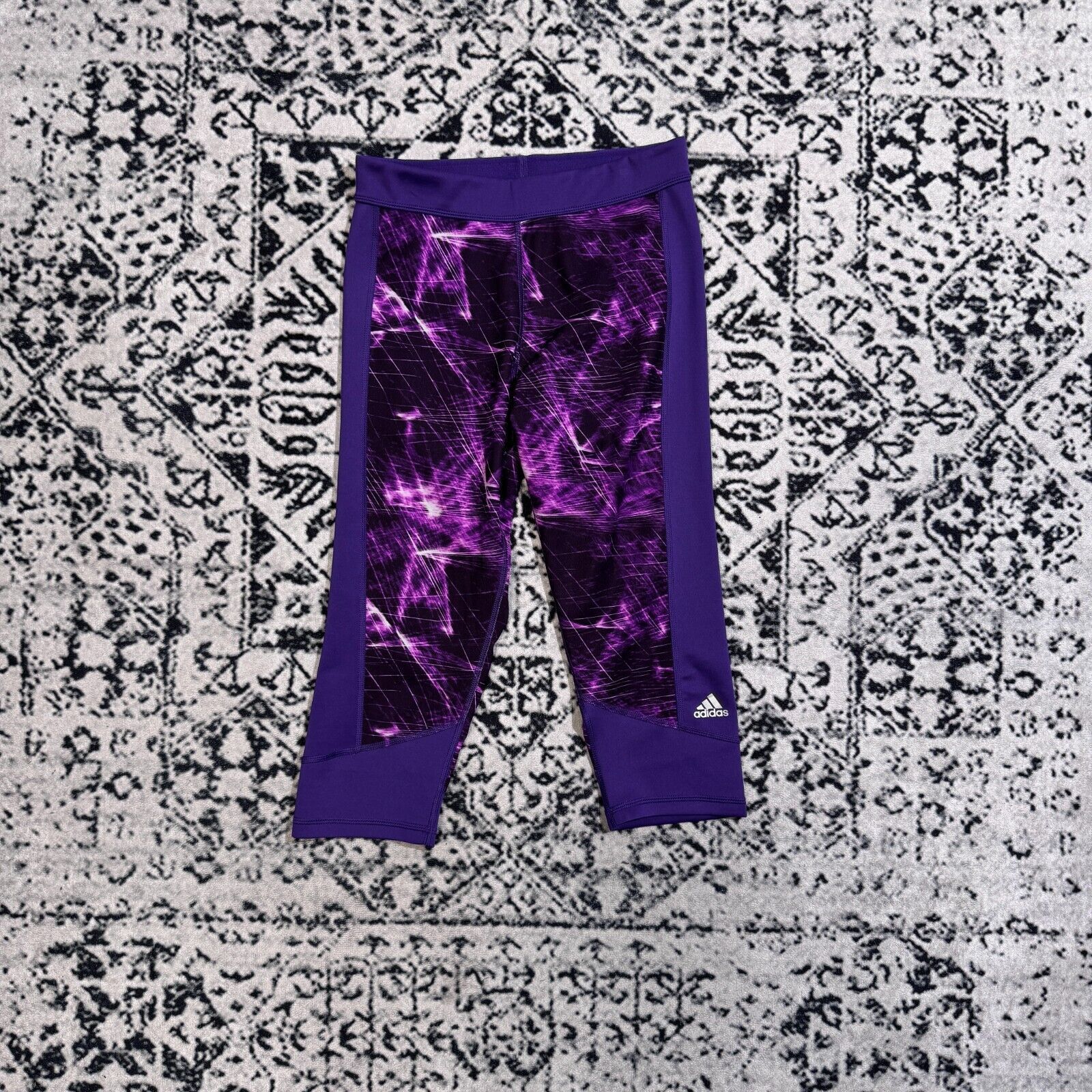 Adidas × Vintage Vintage Adidas Women's Purple Polyester Leggings Size M Y2k Size US 30 / EU 46 - 1 Thumbnail