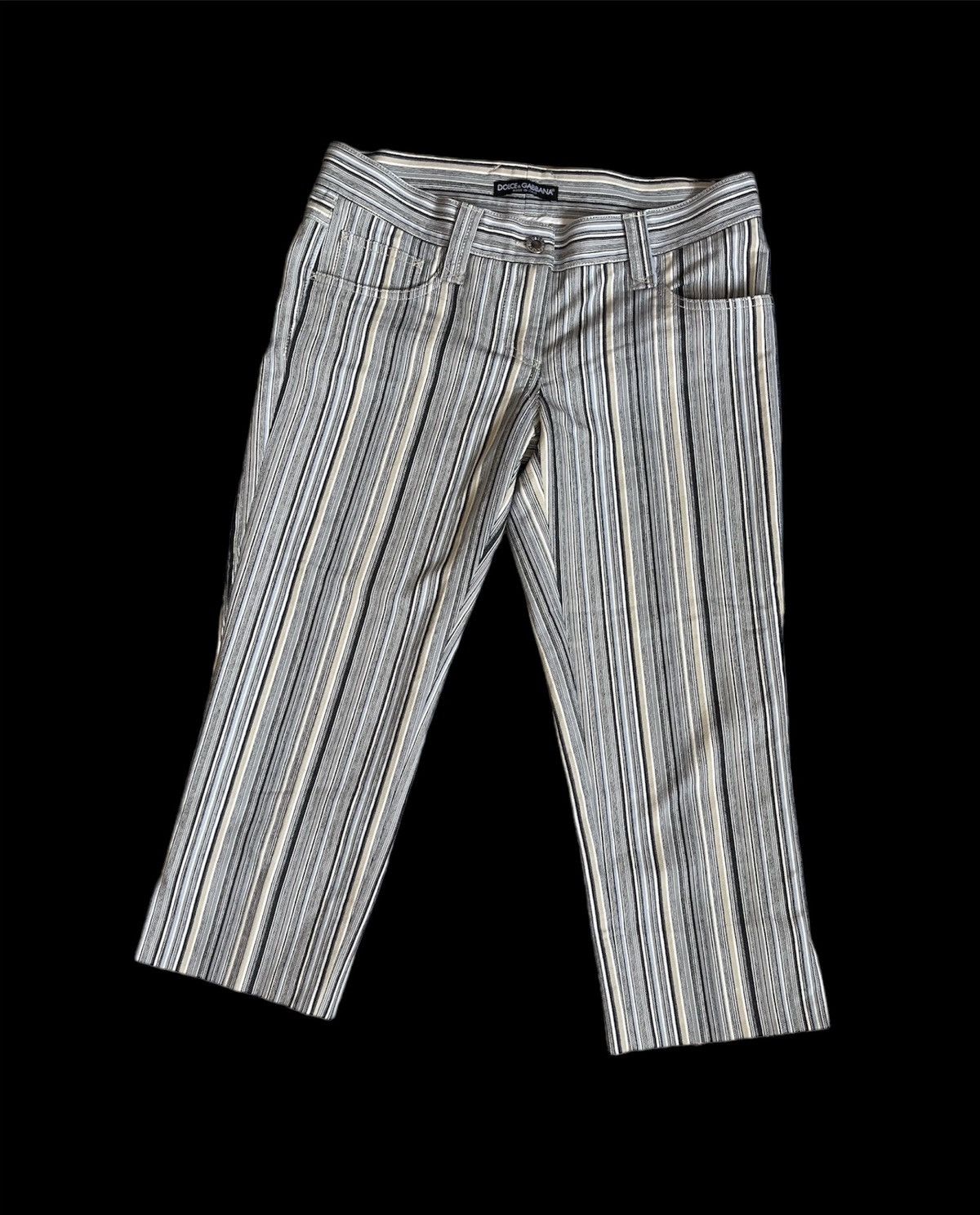 Dolce & Gabbana × Vintage Y2K Dolce & Gabbana striped cropped pants Size 27" / US 4 / IT 40 - 3 Thumbnail