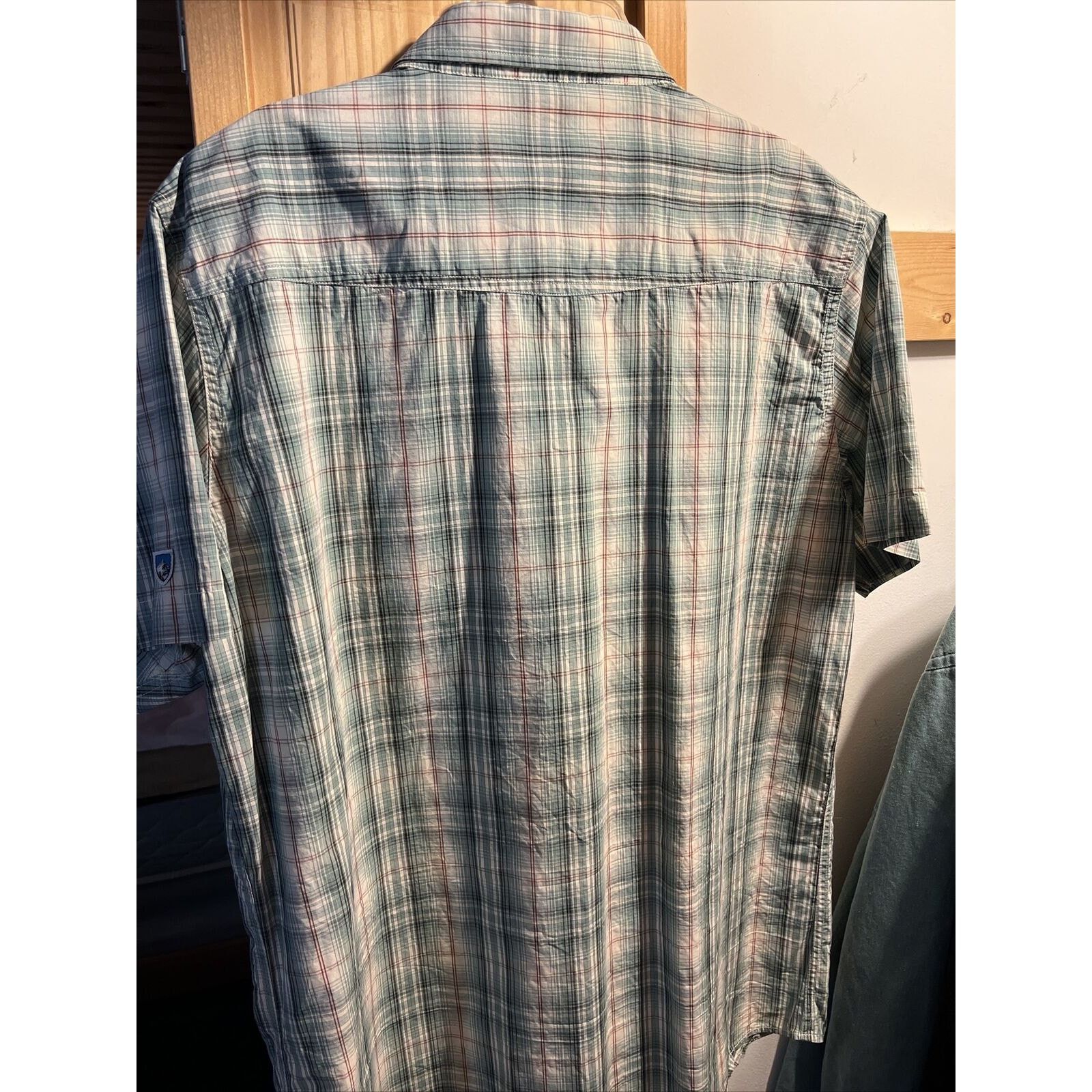 Kuhl Kuhl Men's L Blue Check SS Button Pocket Cotton Linen Shirt Size US L / EU 52-54 / 3 - 9 Thumbnail