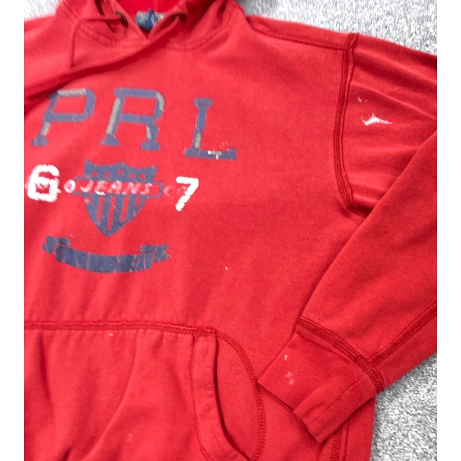 Ralph Lauren VINTAGE Polo Ralph Lauren Hoodie Men M Red Sweatshirt PRL Y2K Faded Hoodie Pullover Logo Embroidered Size US M / EU 48-50 / 2 - 4 Thumbnail