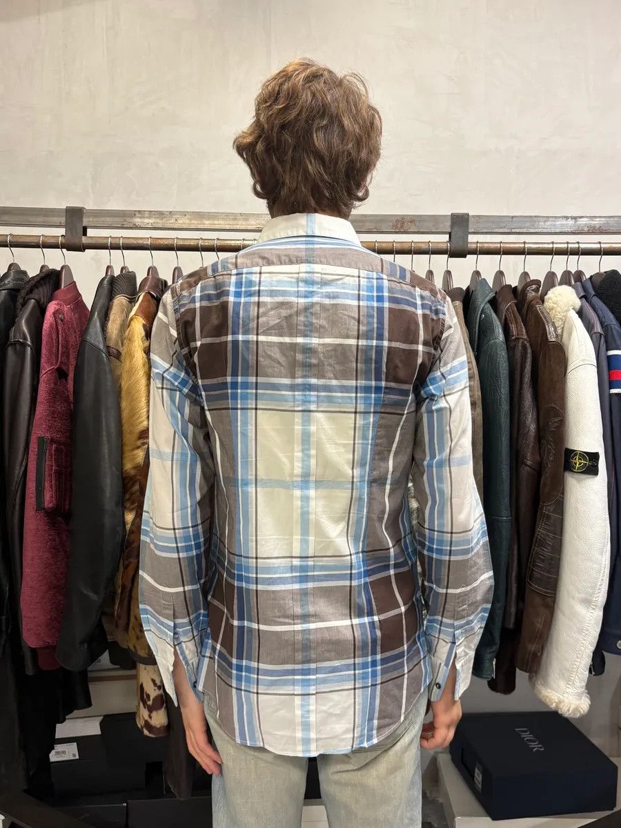 Dolce & Gabbana 2000s Dolce & Gabbana White & Brown Checkered Shirt Size US M / EU 48-50 / 2 - 3 Thumbnail