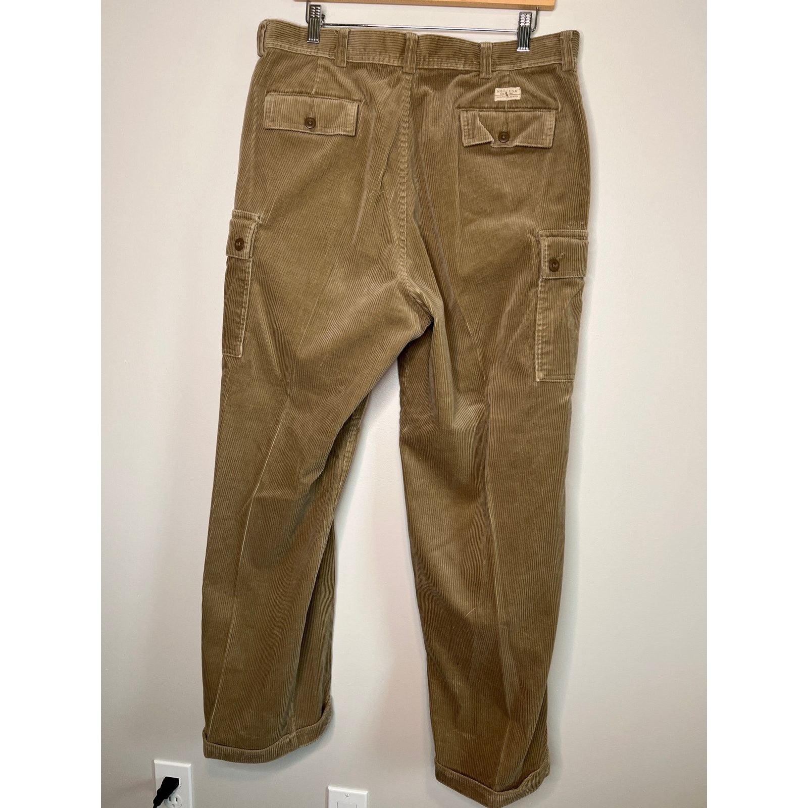 Polo Ralph Lauren Y2K Polo Ralph Lauren Corduroy Paratrooper Cargo Pants 36x30 Size US 36 / EU 52 - 7 Thumbnail