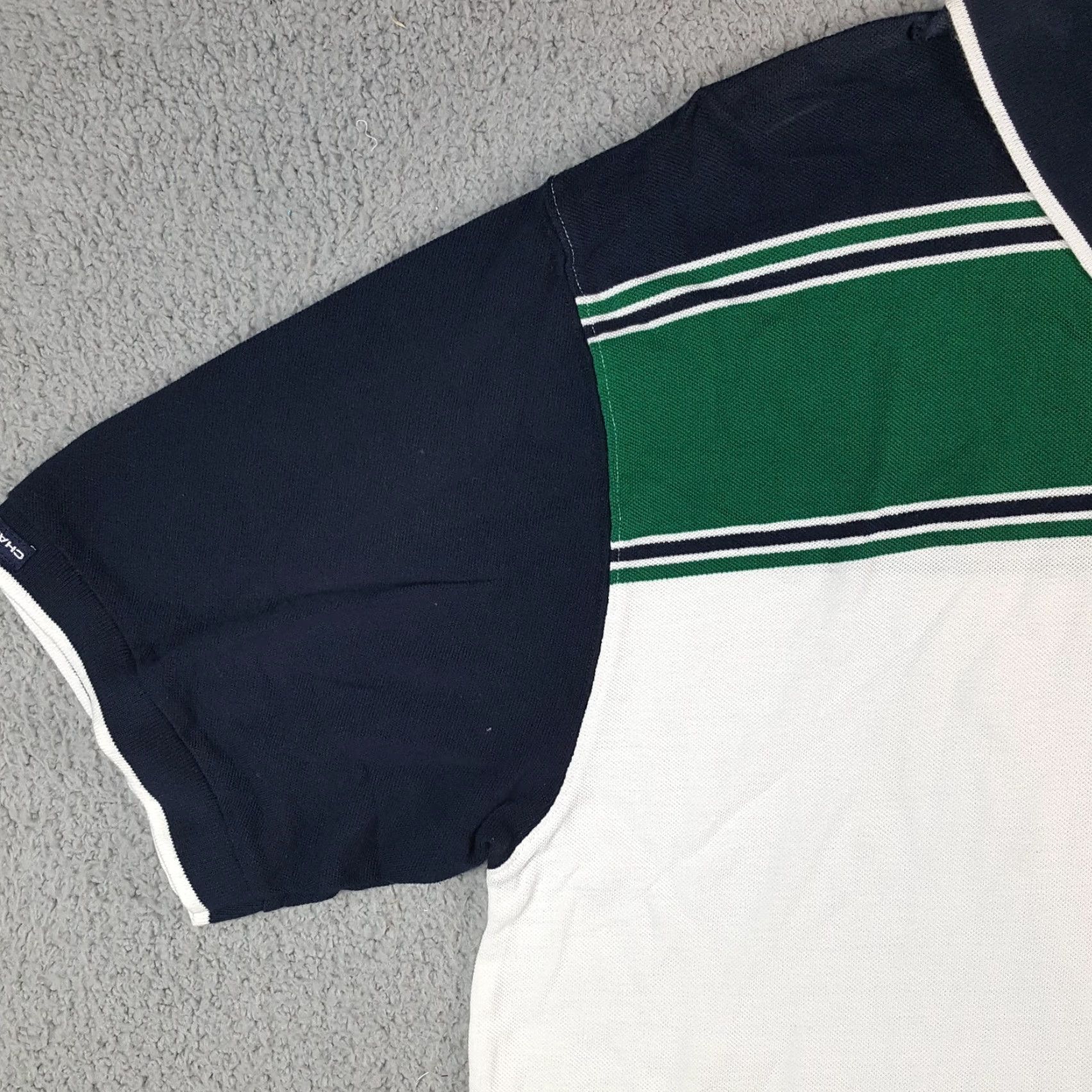 Ralph Lauren VINTAGE Chaps Golf Polo Shirt Stripe Collared XL Green 90s Preppy Vintage 90s Golf Shirt Mens Size US XL / EU 56 / 4 - 4 Thumbnail