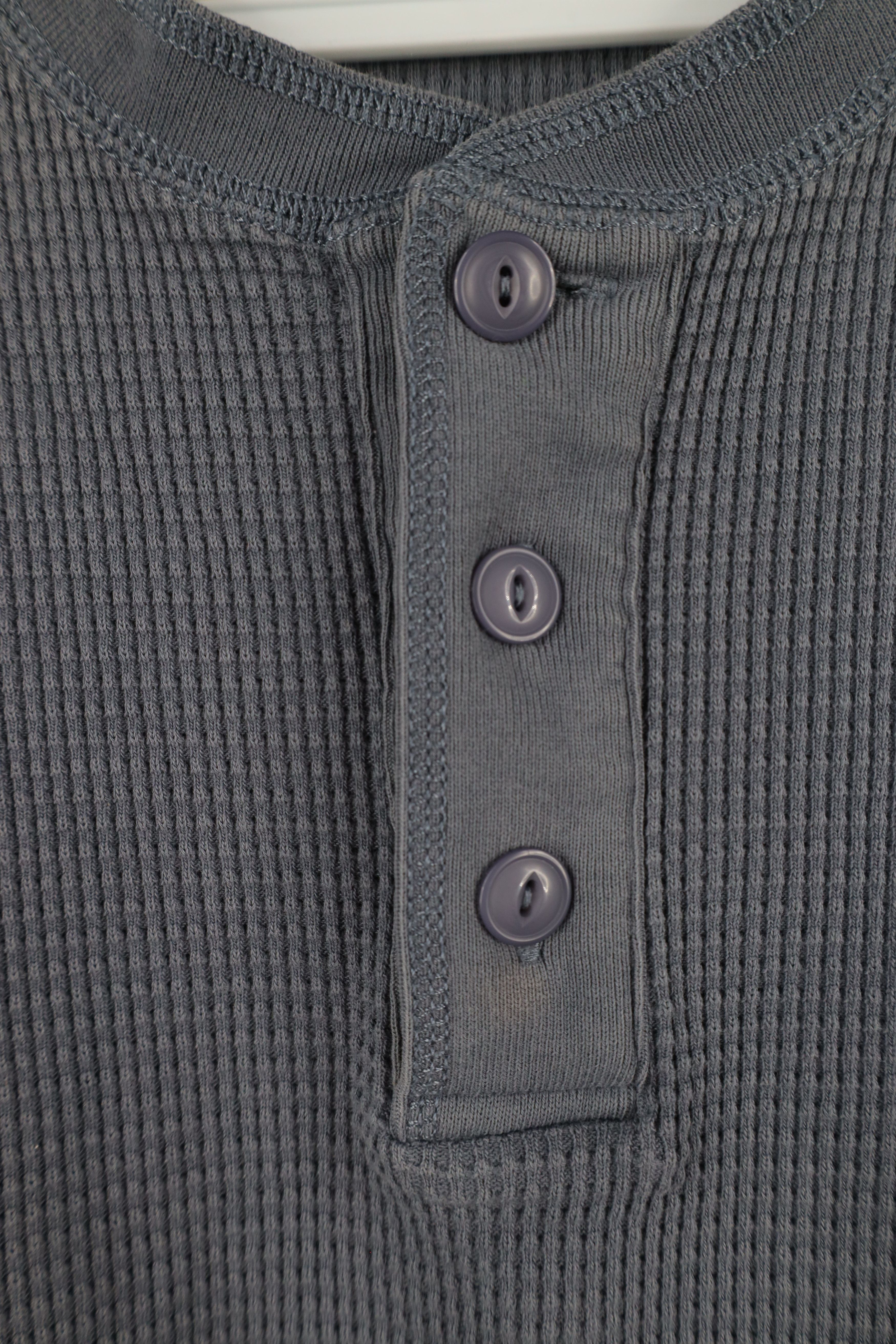 Eddie Bauer Vintage Eddie Bauer Thermal Waffle Knit Henley T-Shirt Blue Size US L / EU 52-54 / 3 - 4 Thumbnail