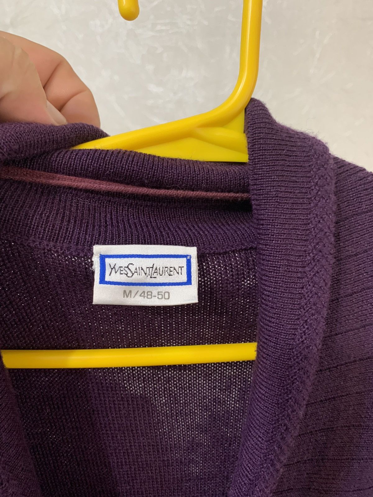 Vintage × Yves Saint Laurent Vintage 80’s Yves Saint Laurent Double Wool Cardigan YSL Size US M / EU 48-50 / 2 - 7 Thumbnail