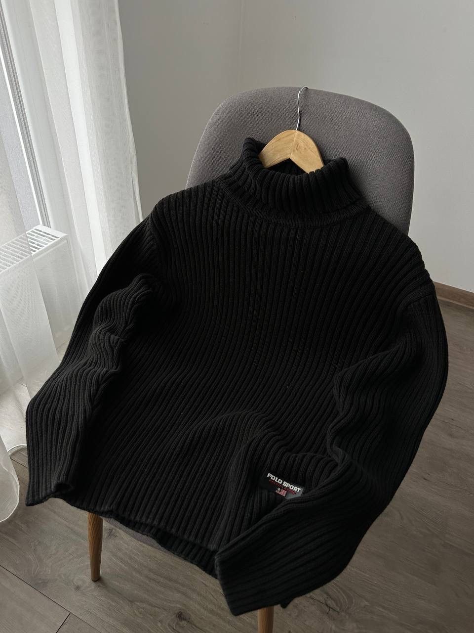 Polo Ralph Lauren × Vintage Vintage Polo Ralph Lauren Ribbed Knit Black Sweater Size US M / EU 48-50 / 2 - 6 Thumbnail