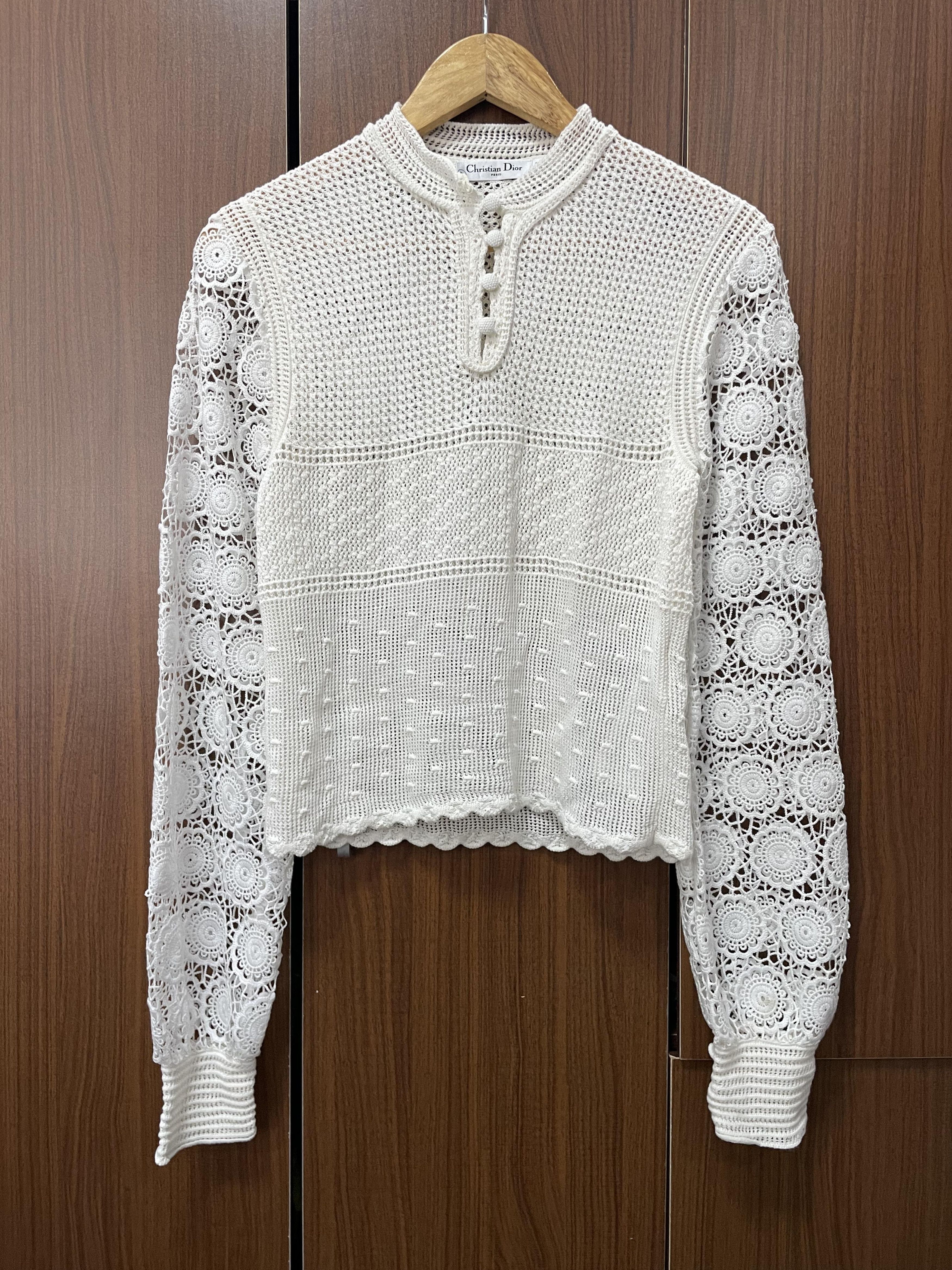 Dior Christian Dior - Knit Sweater - Crochet Size S / US 4 / IT 40 - 1 Thumbnail