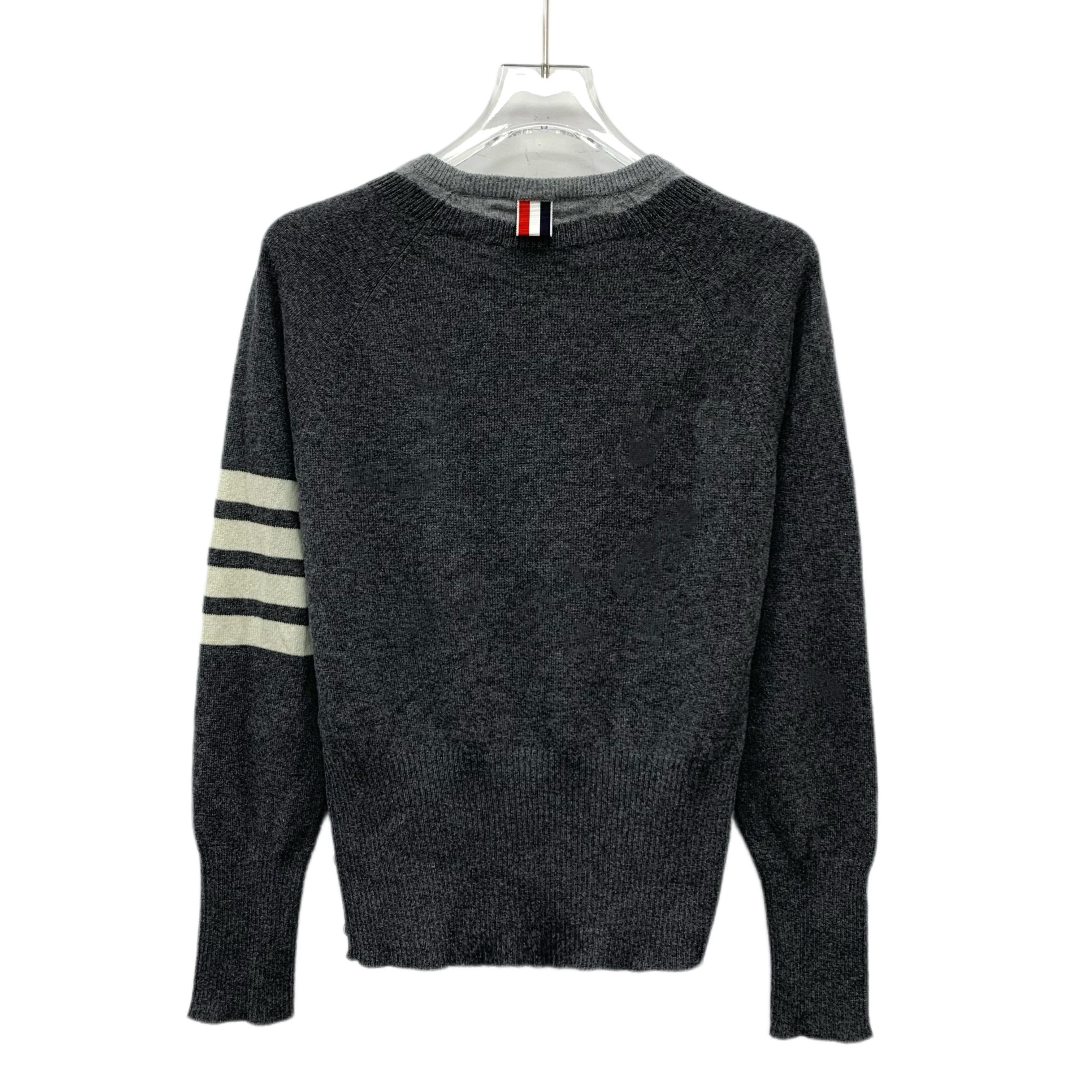 Thom Browne Thom Browne Four-Bar Cashmere Sweater Black-Grey (42) Size US XS / EU 42 / 0 - 2 Thumbnail