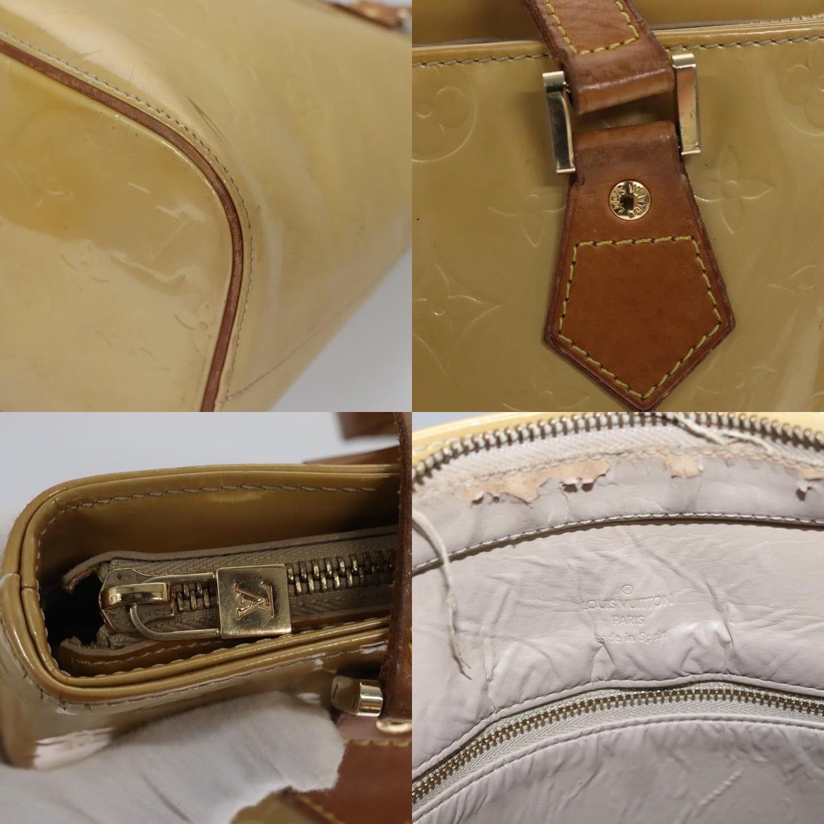 Louis Vuitton LOUIS VUITTON Monogram Vernis Houston Hand Bag Beige M91004 Size ONE SIZE - 11 Thumbnail