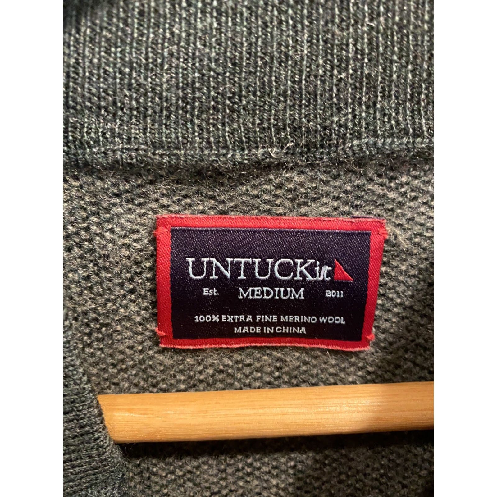 UNTUCKit UNTUCKit Mens Medium Green Sweater Long Sleeve 100% Merino Wool Size US M / EU 48-50 / 2 - 5 Thumbnail