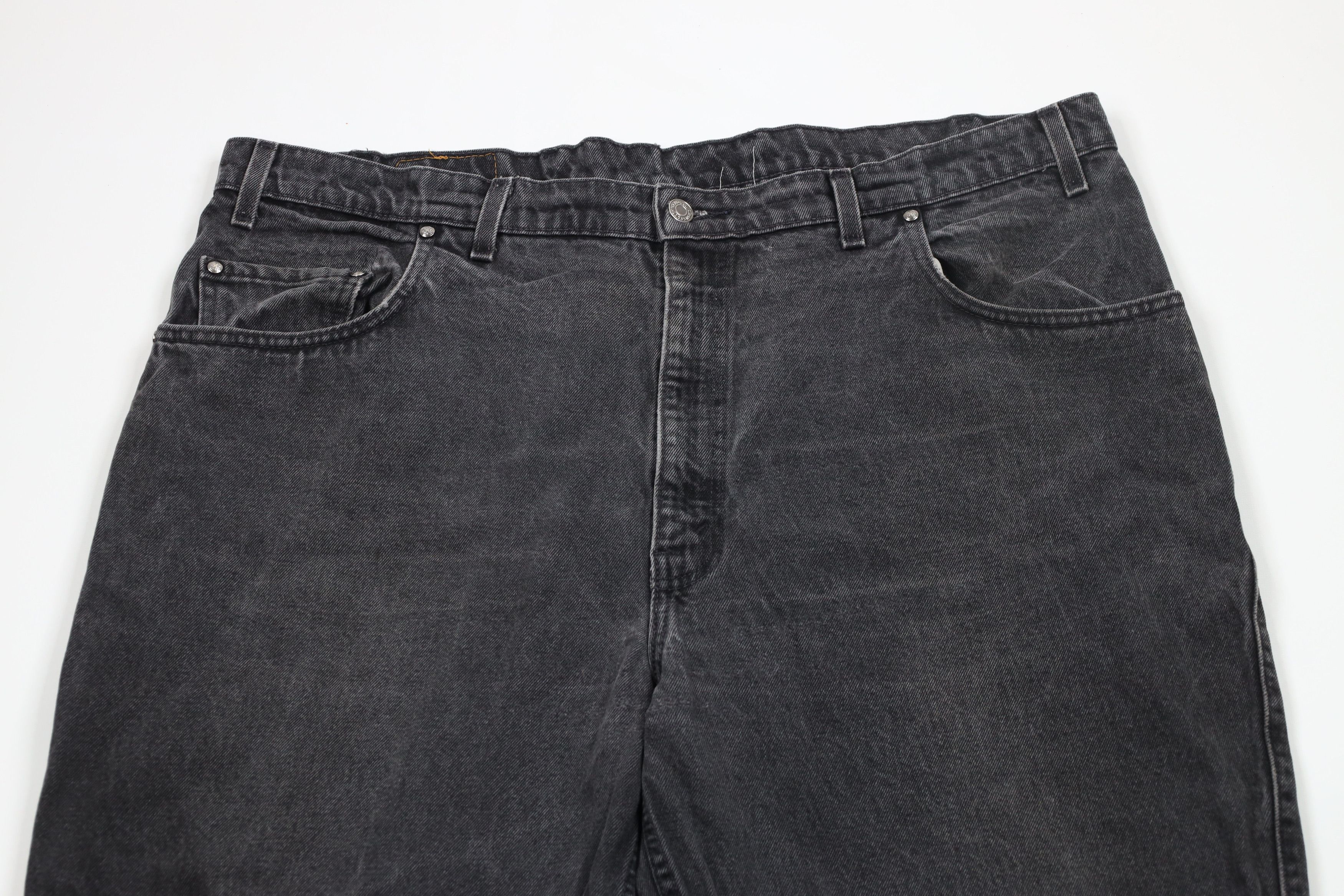 Levi's × Vintage Vintage 90s Levis 545 Loose Fit Wide Leg Denim Jeans Black Size US 44 / EU 60 - 2 Thumbnail