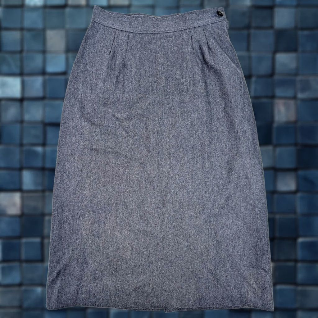 Vintage Pioneer Wear Maxi Skirt Women 8 Blue Heathered Tweed Button Zipper Lined Vintage Size 30" / US 8 / IT 44 - 1 Thumbnail