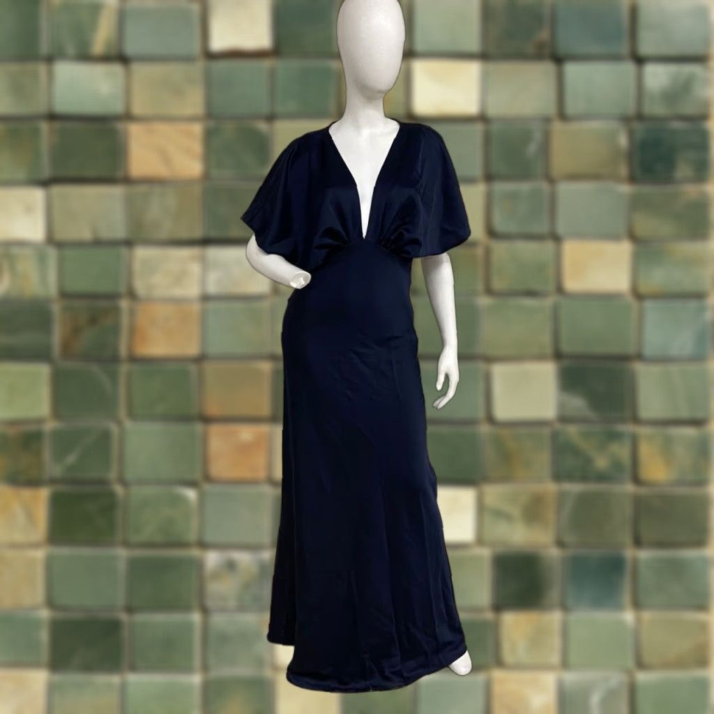bhldn amelia deep v stretch velvet maxi dress BHLDN Amelia Deep-V Stretch Velvet Maxi Dress