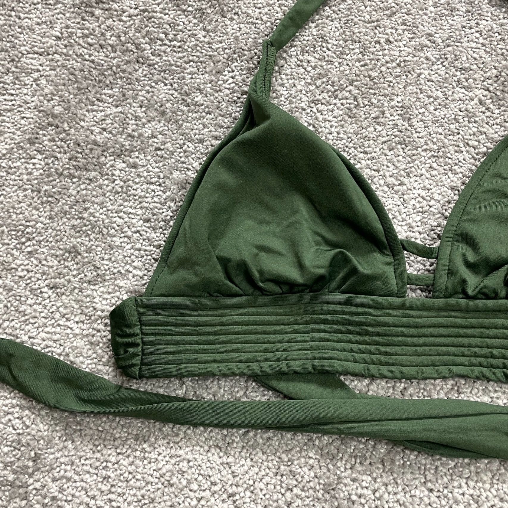 Vintage Kona Sol Women's Small Green Padded Halter Bikini Top Swimsuit Beach Summer Surf Size S / US 4 / IT 40 - 3 Thumbnail