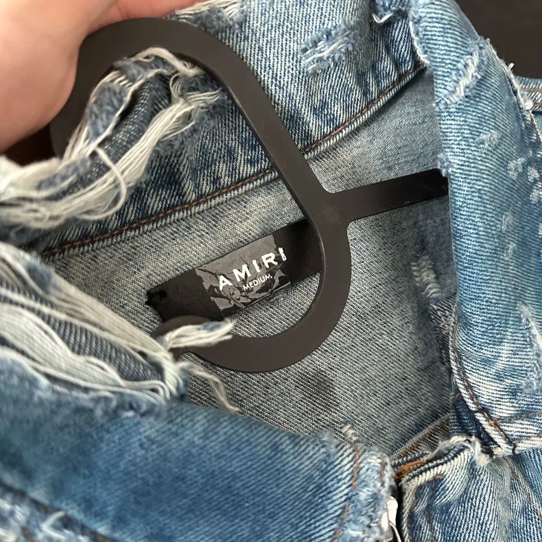 Amiri Amiri 15AW Destroyed Denim Trucker Jacket Size US M / EU 48-50 / 2 - 5 Thumbnail
