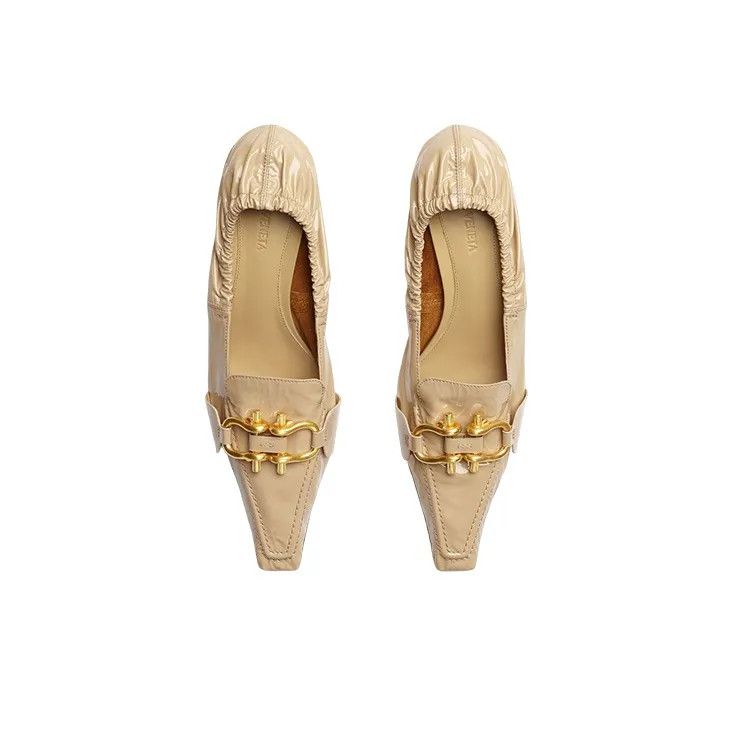 Bottega Veneta o1n1vont1124 Madame Calfskin Pumps in Beige Size US 8.5 / IT 38.5 - 3 Thumbnail