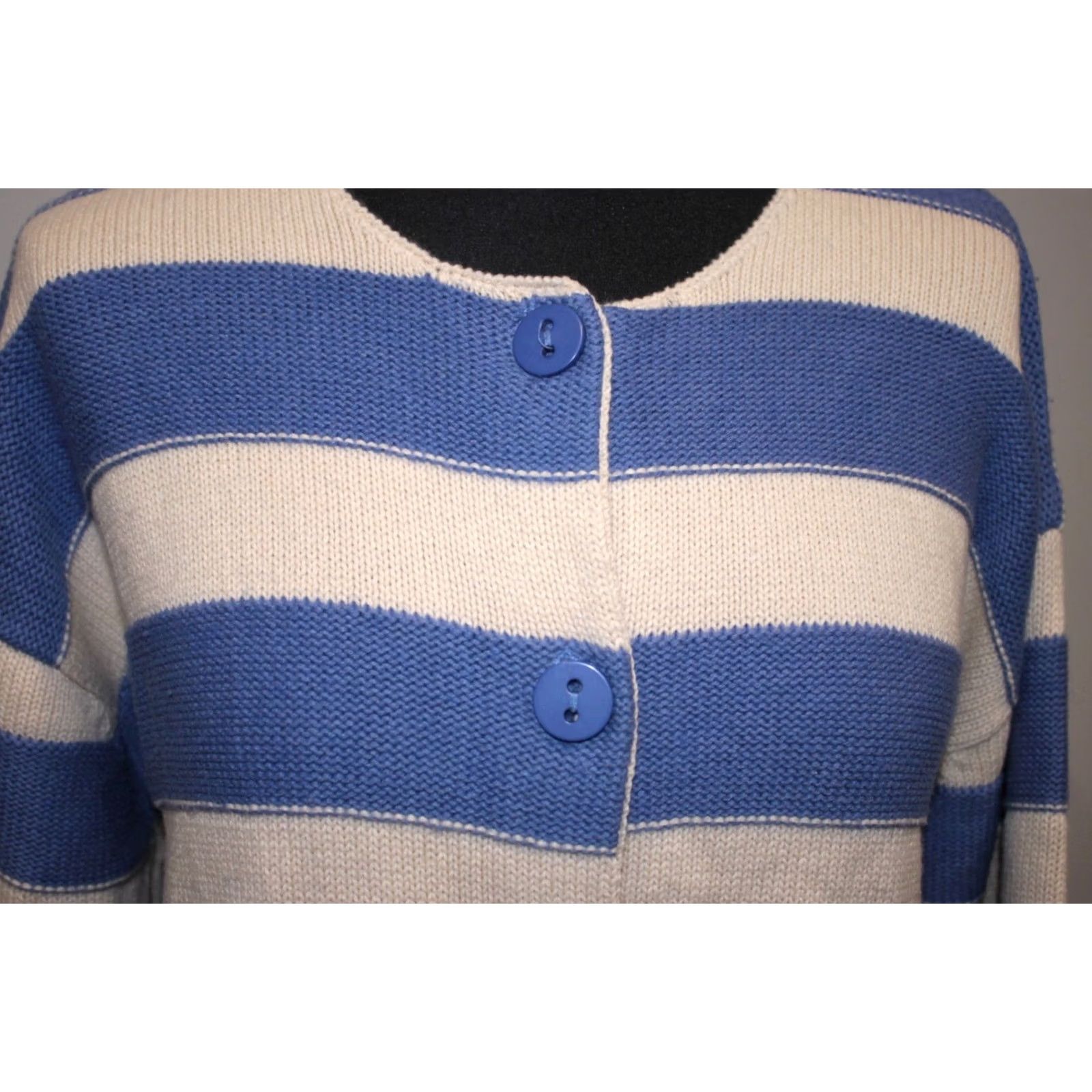 Vintage Gudrun Sjoden Jumper Cardigan Women's Cotton L Multicoloured Crew Neck Size L / US 10 / IT 46 - 2 Thumbnail
